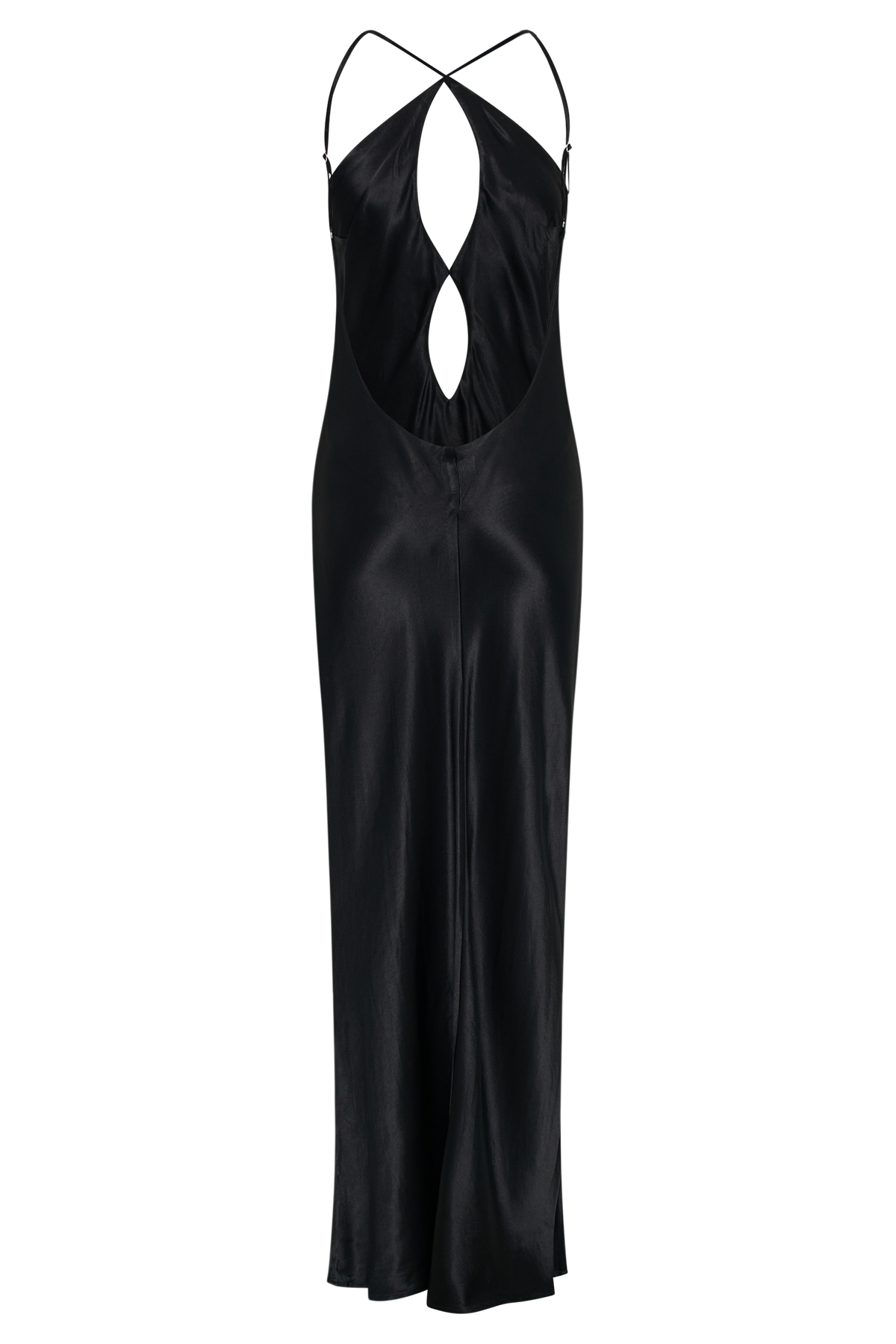 Lucia Satin Cut Out Maxi Dress - Black #12