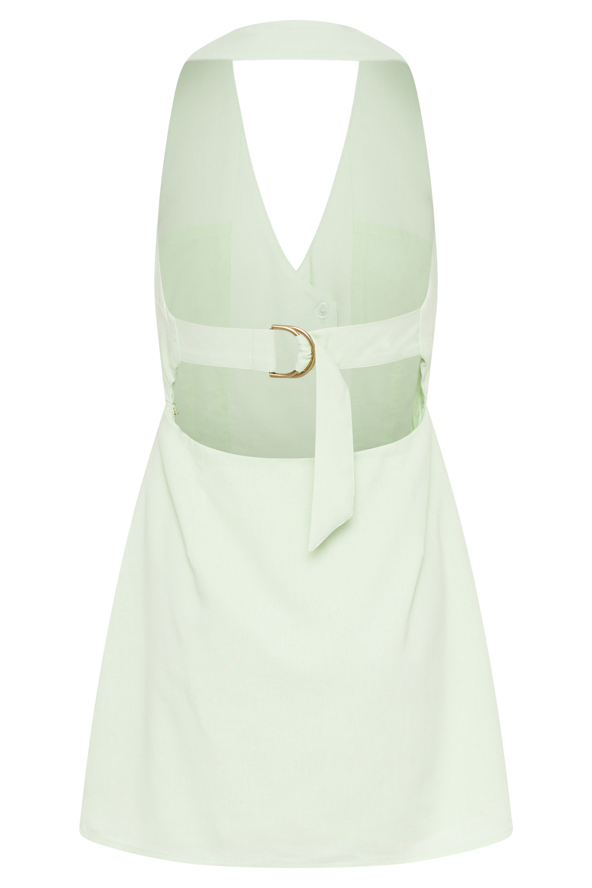 Lorraine Linen Halter Mini Dress - Mint