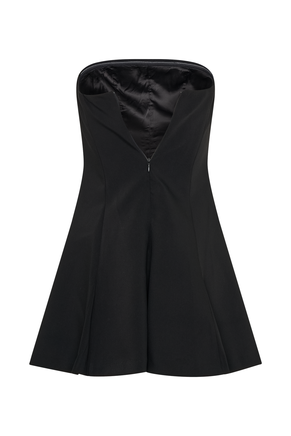 Indiana Strapless Suiting Mini Dress - Black