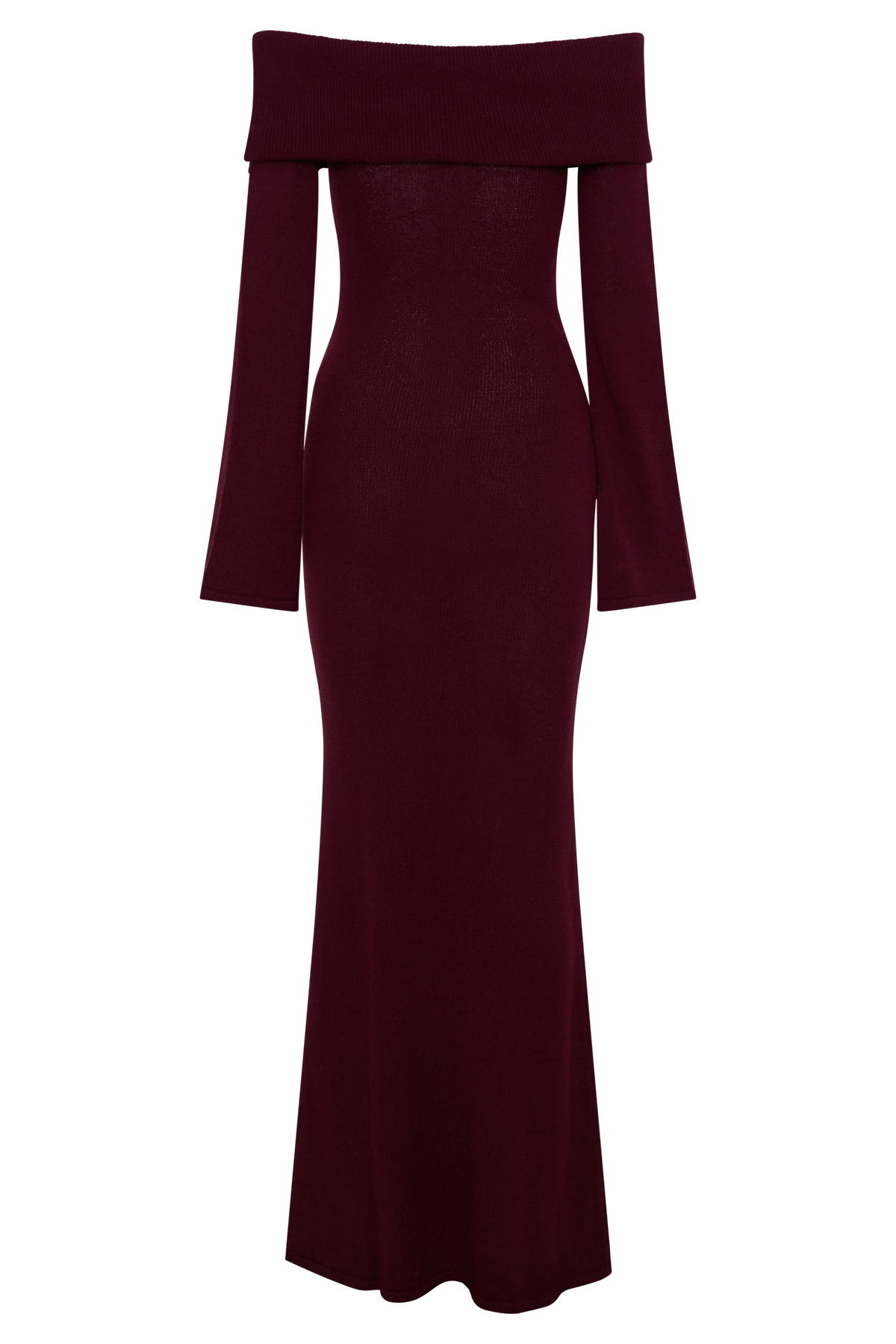 Cameron Off Shoulder Tie Maxi Dress - Merlot #7