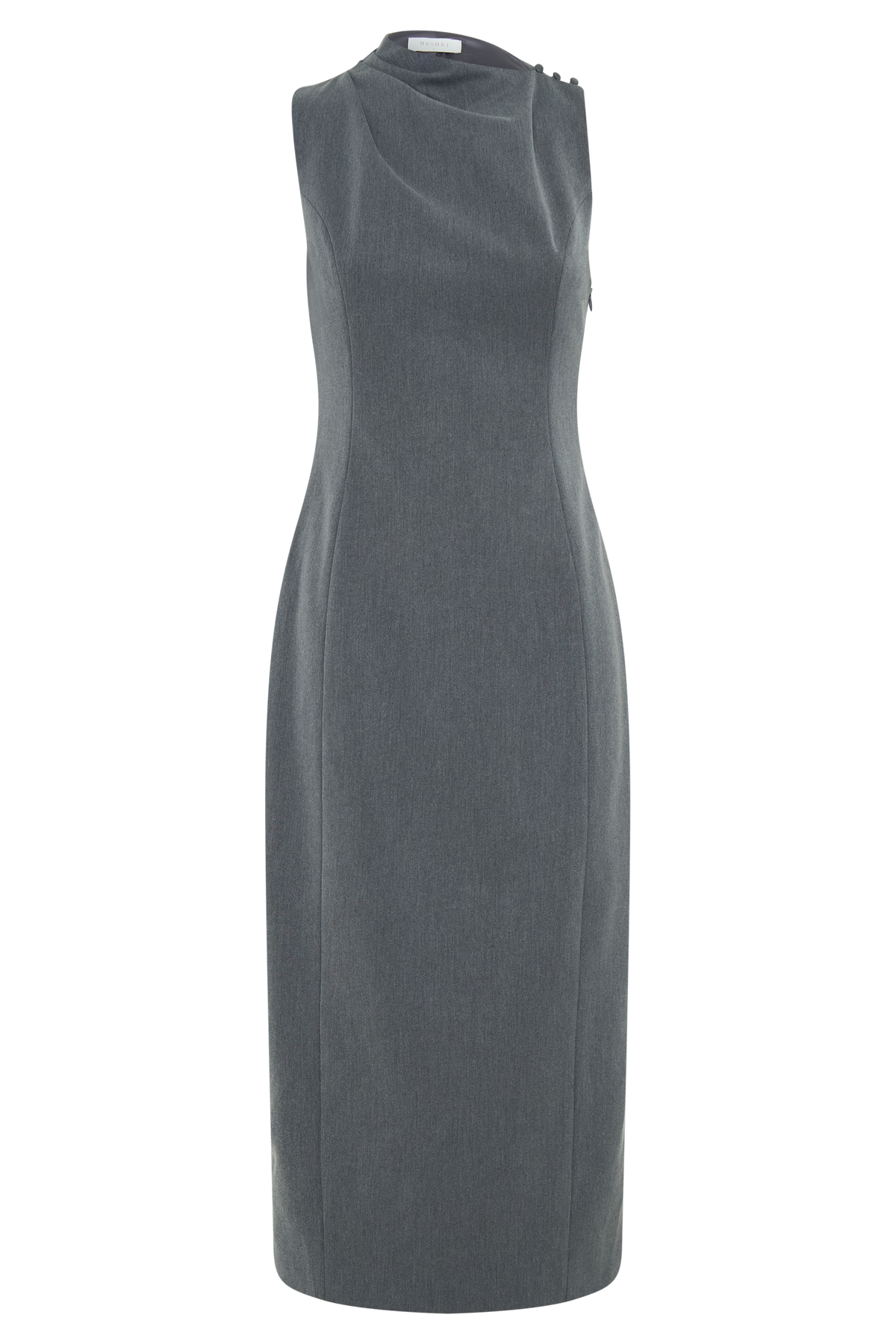 Taylor Draped Crepe Midi Dress - Charcoal Marle #11