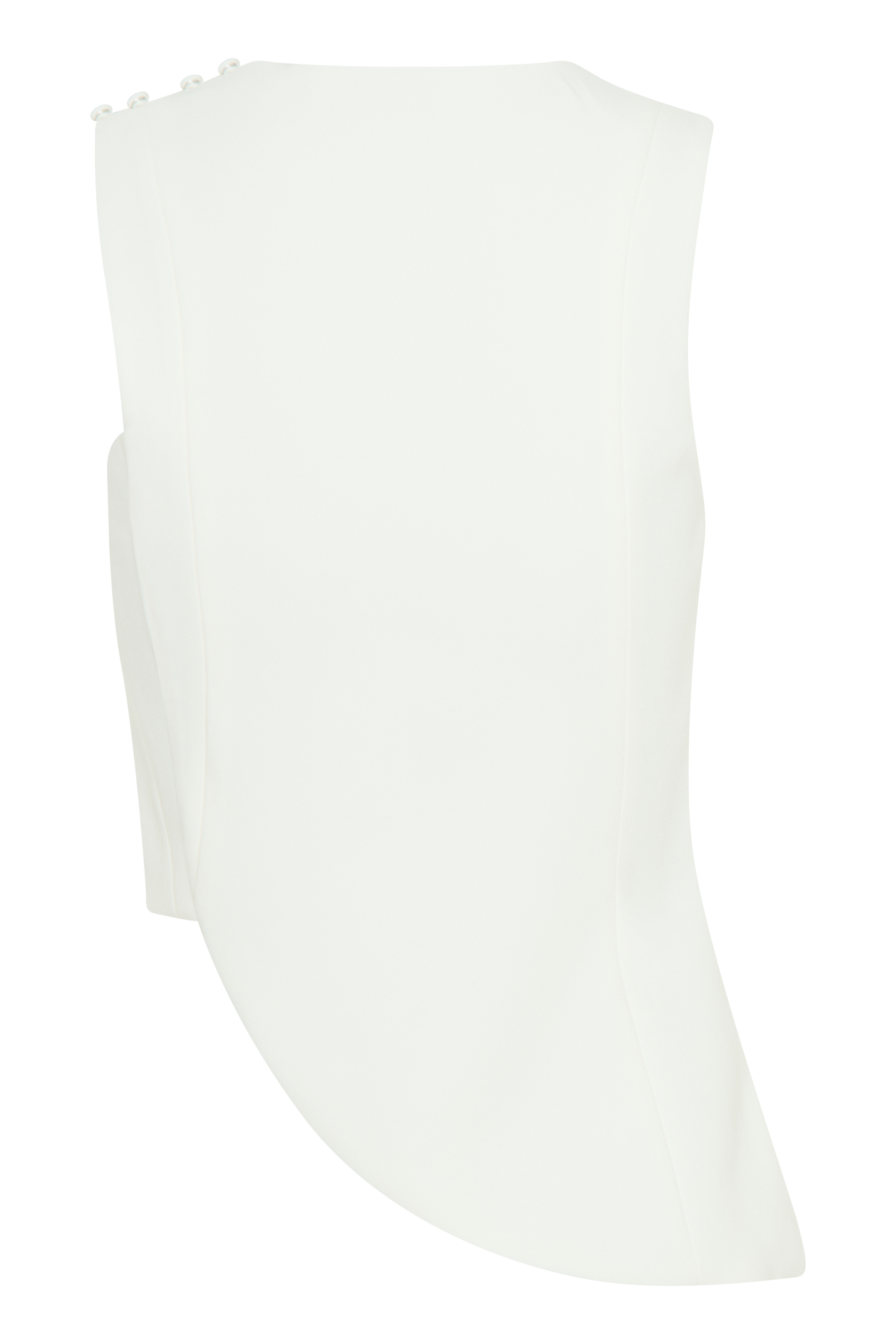 Astrid Asymmetric Sleeveless Suiting Top - White #8
