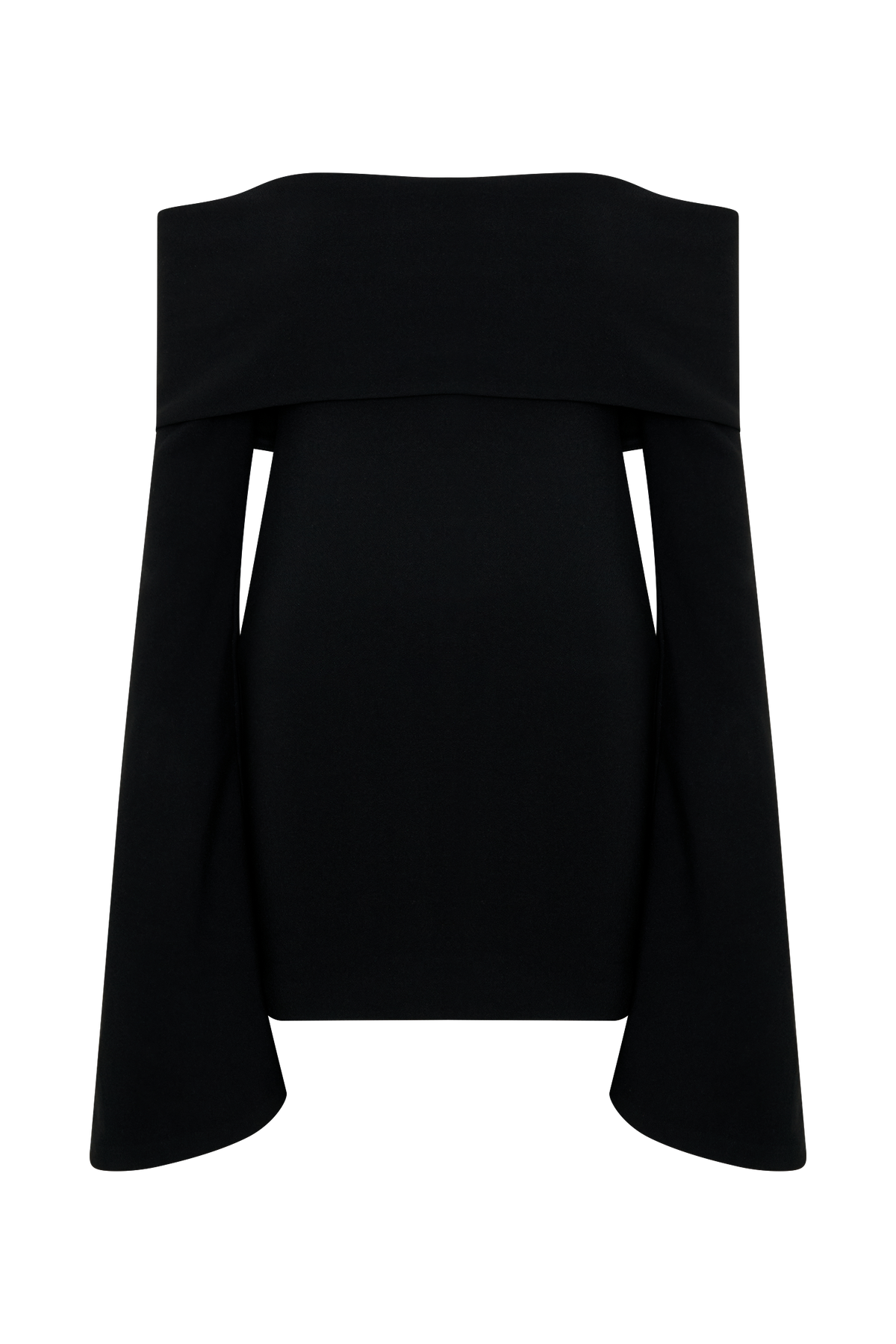 Dominique Off Shoulder Long Sleeve Mini Dress - Black