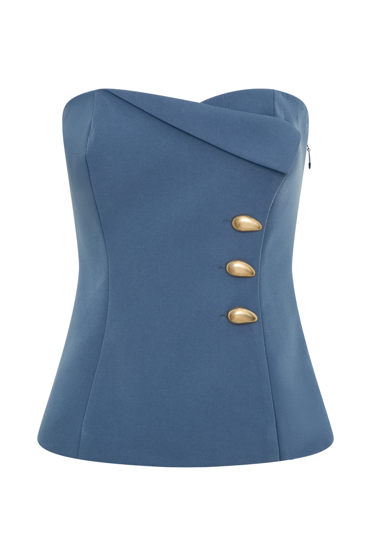Lindie Strapless Suiting Top - Steel #12