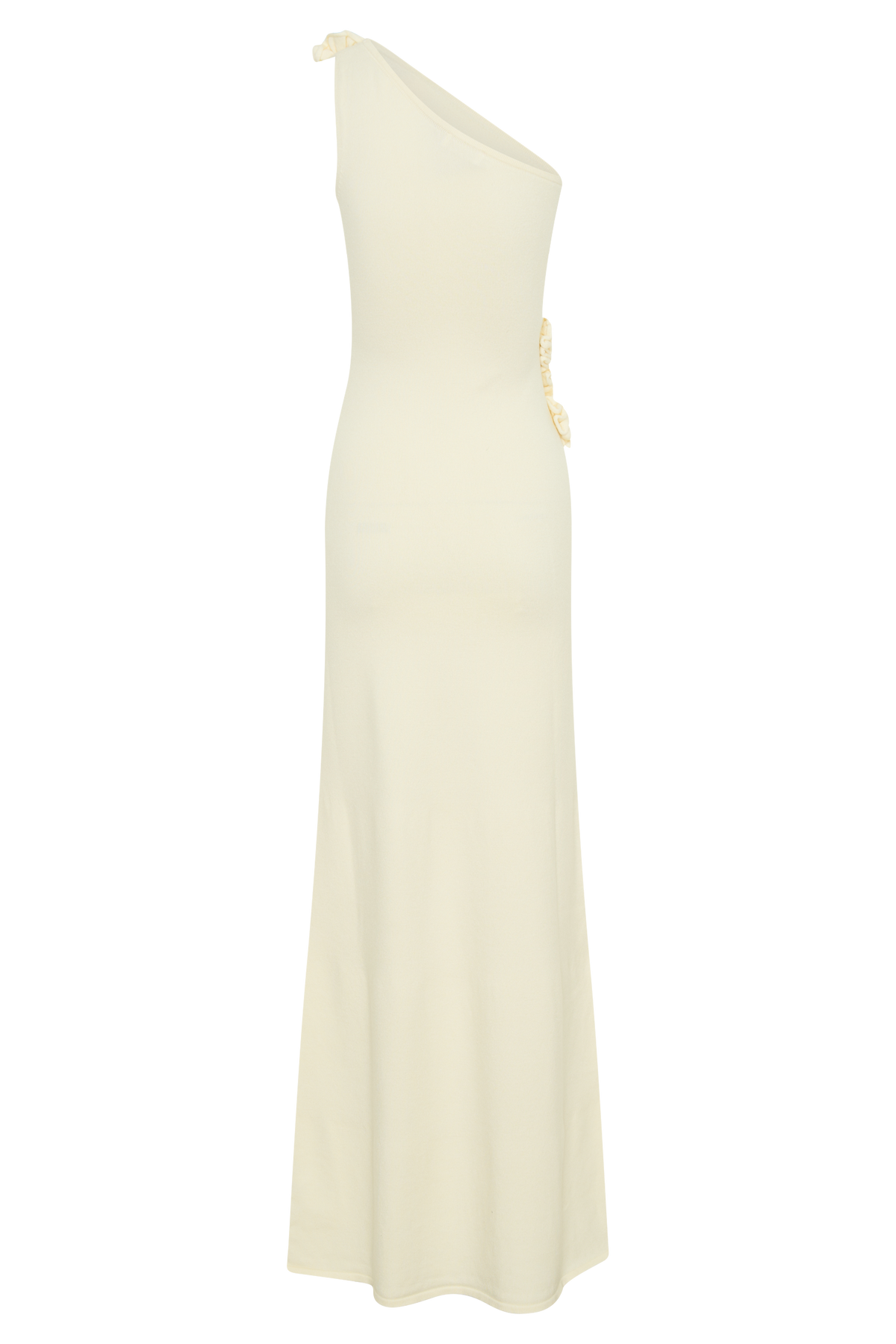 Paloma One Shoulder Knit Maxi Dress With Flowers - Ivory #8