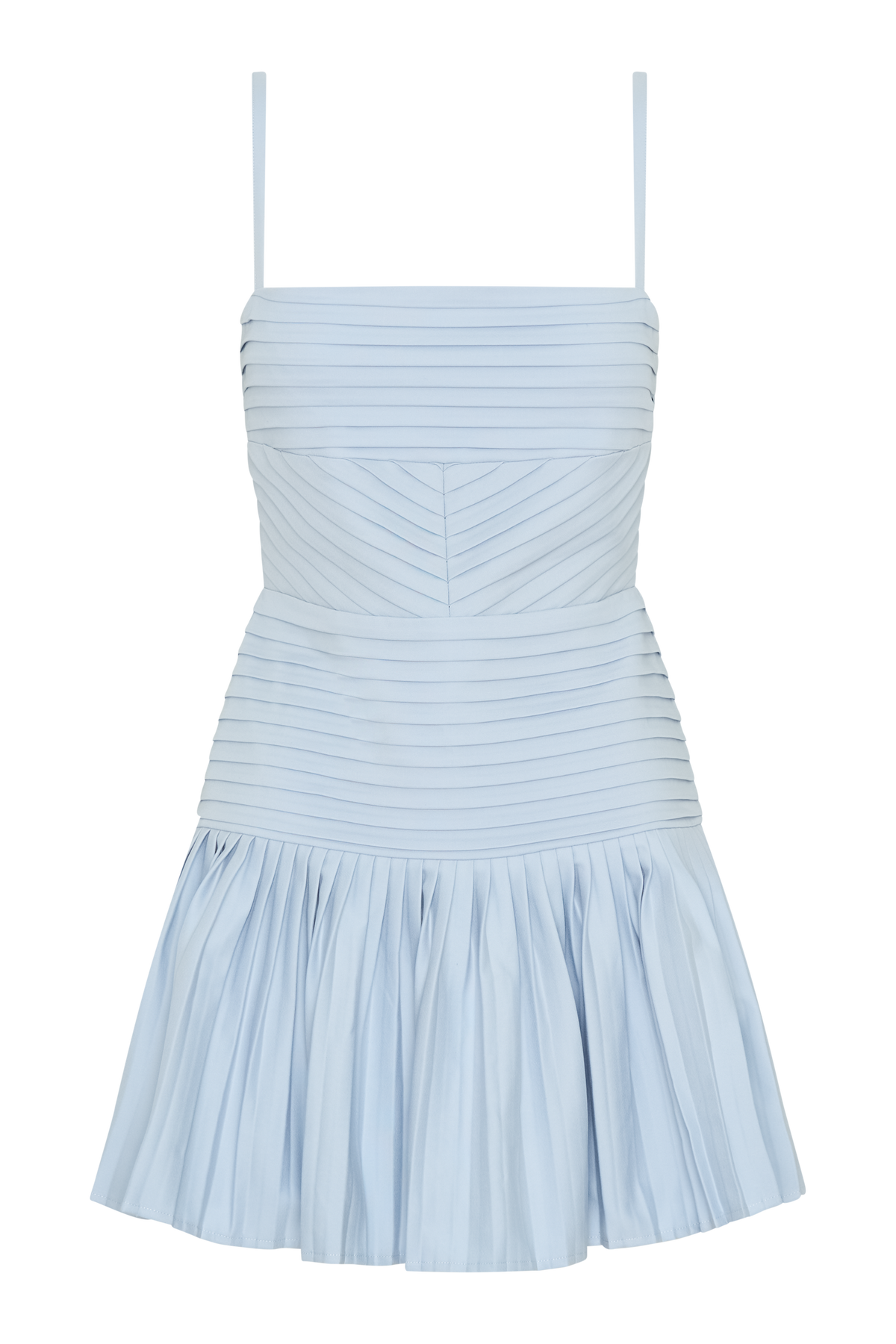 Rylee Multi Pleat Mini Dress - Ice Blue #9
