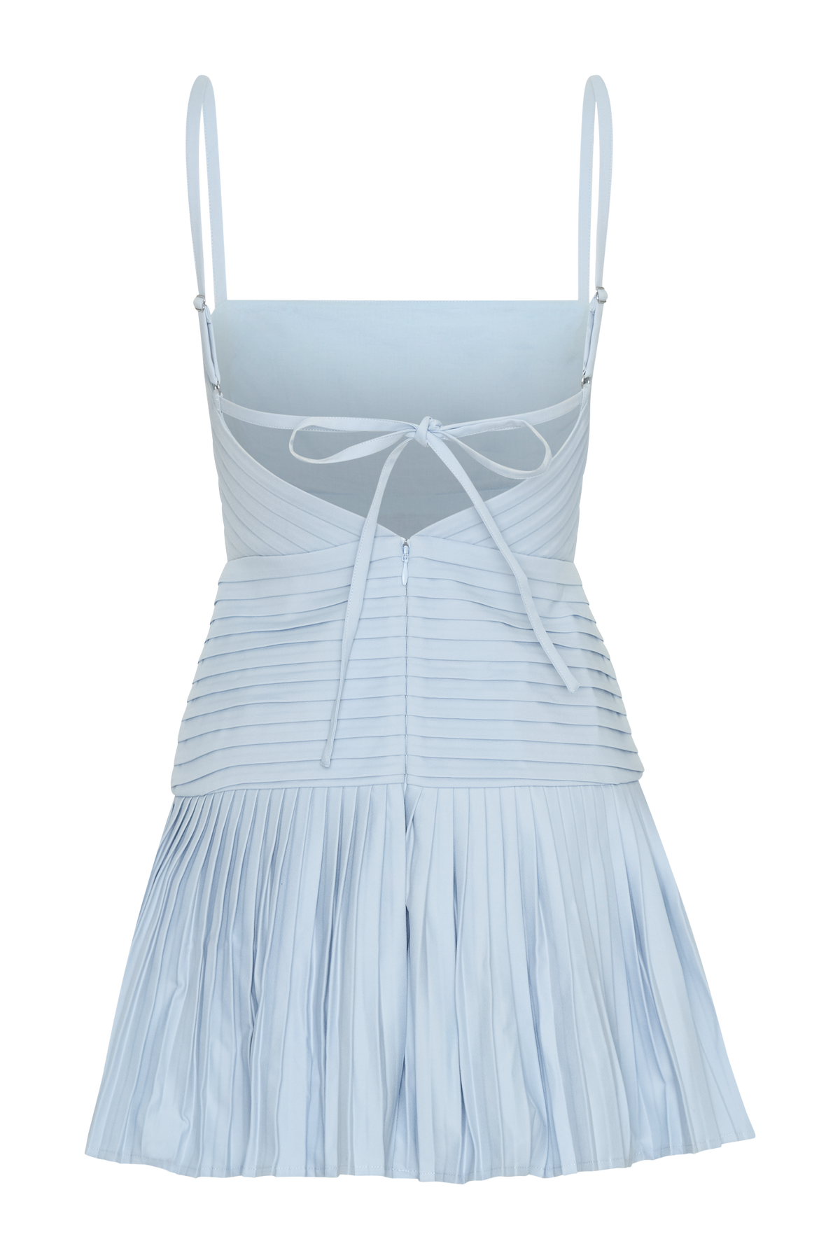 Rylee Multi Pleat Mini Dress - Ice Blue #8