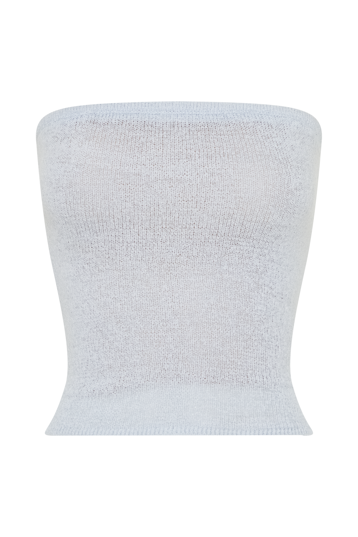 Phoebe Strapless Tie Knit Top - Ice Blue