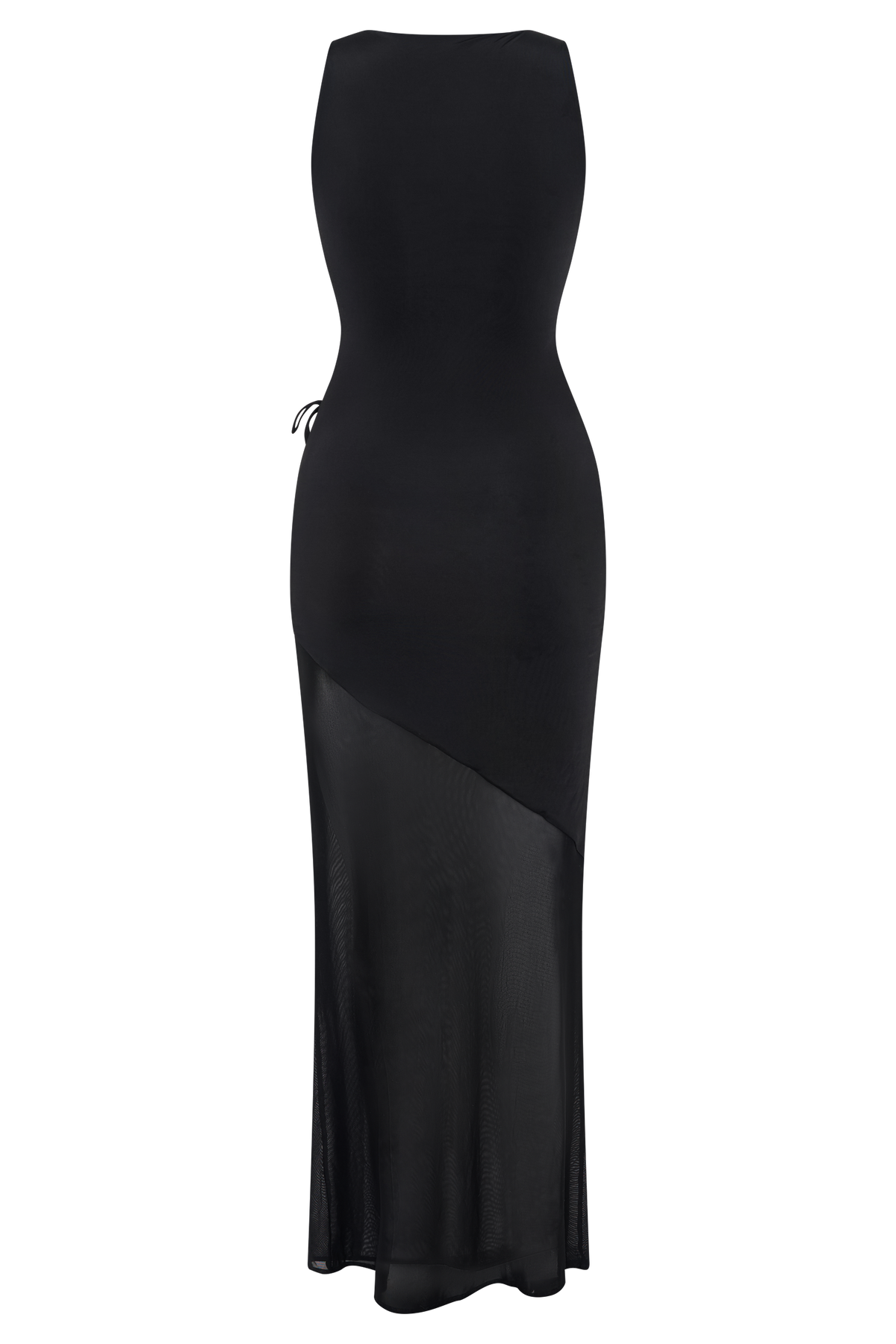 Dove Slinky And Mesh Maxi Dress - Black #7