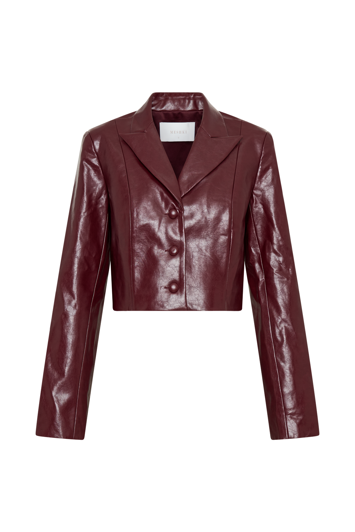 Oli Faux Leather Long Sleeve Top - Cherry Red #8