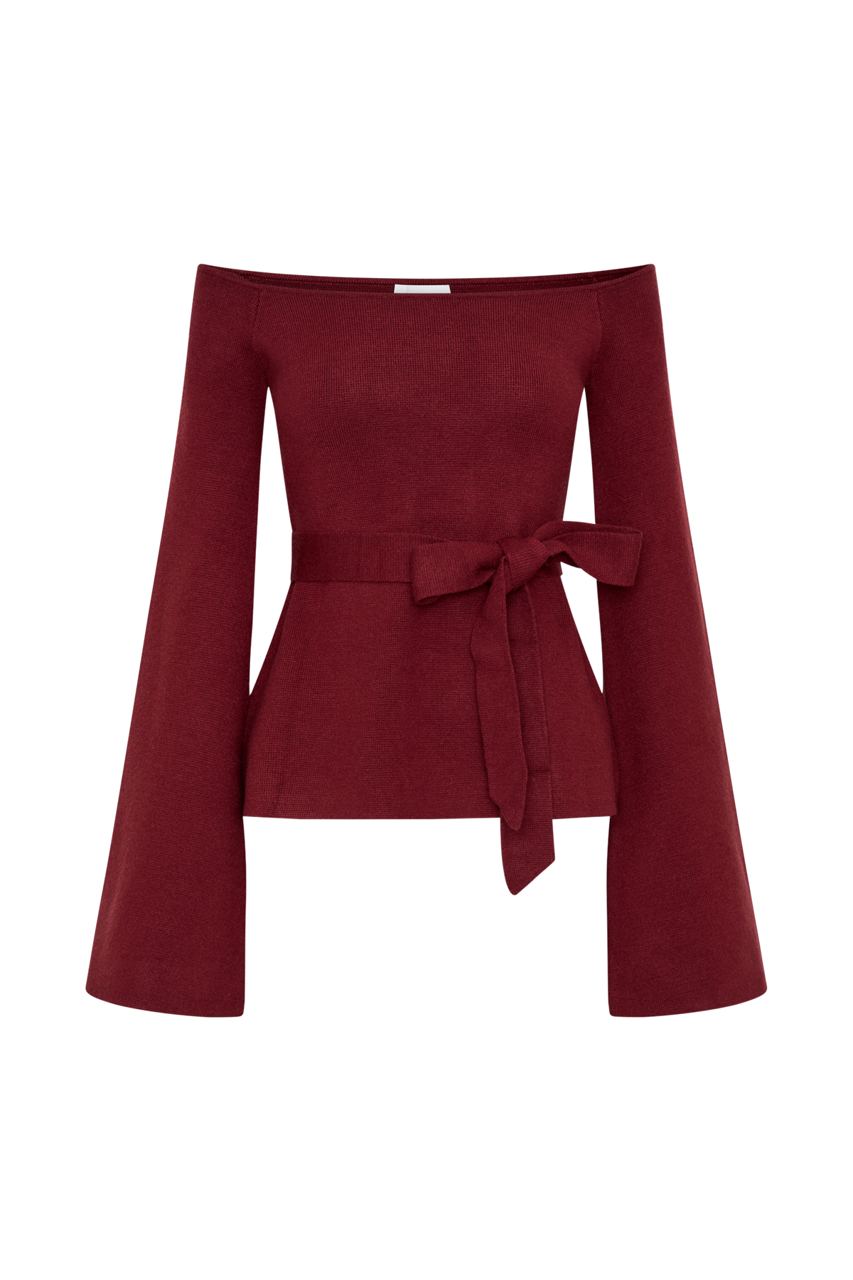 Kyle Off Shoulder Knit Top - Cherry Red #8