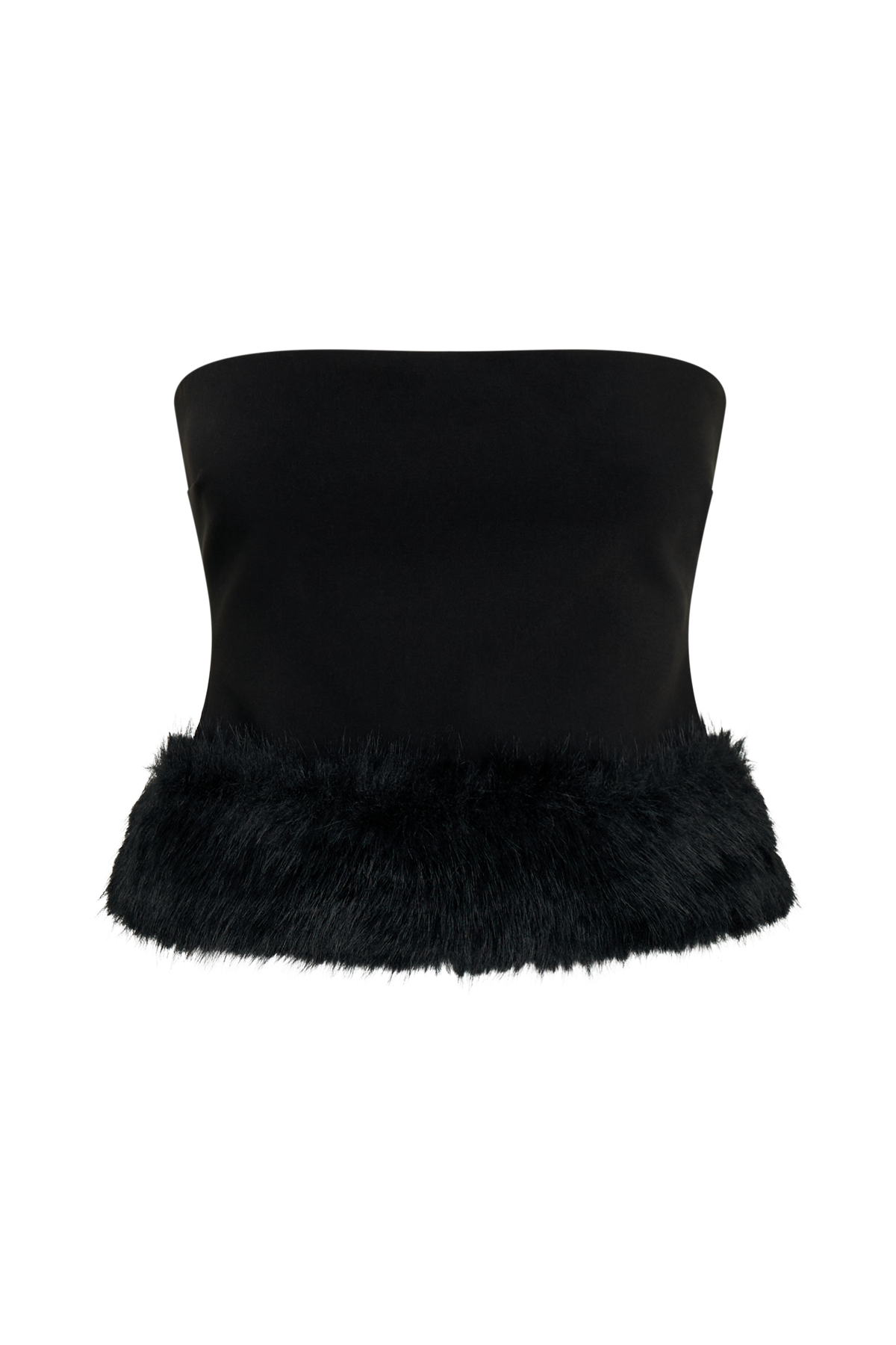 Jacklyn Strapless Faux Fur Top - Black #8