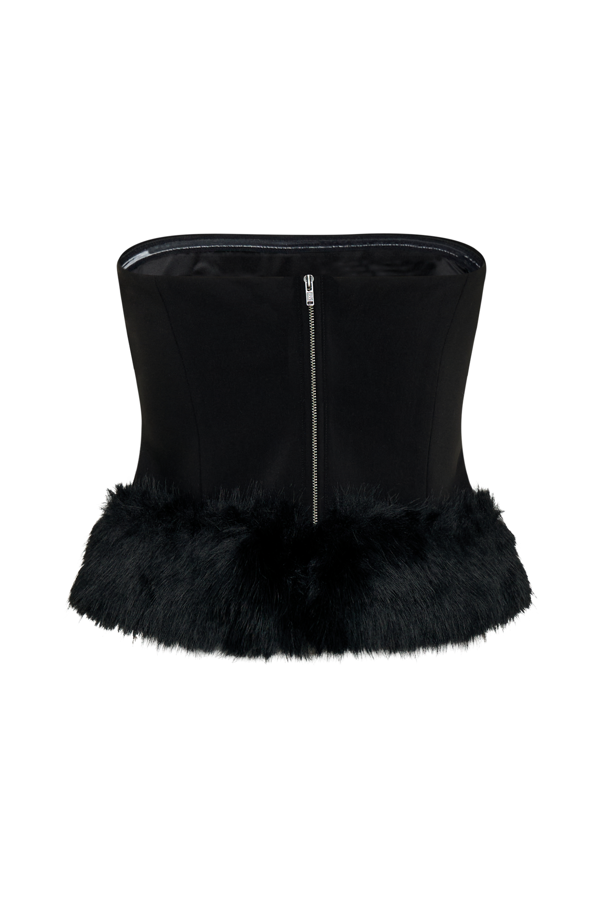 Jacklyn Strapless Faux Fur Top - Black #7