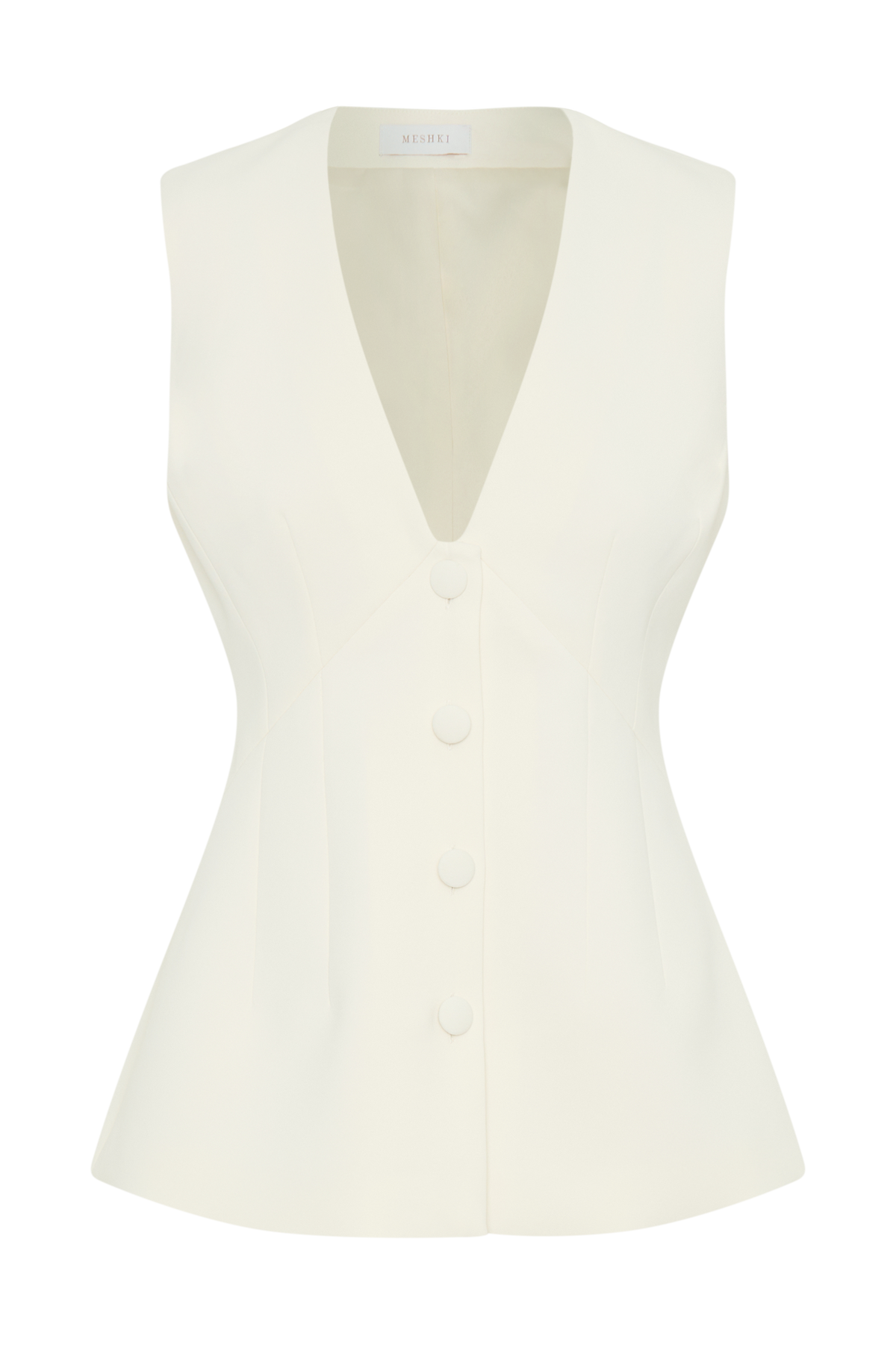 Katelyn Short Sleeve Suiting Top - Ivory #10