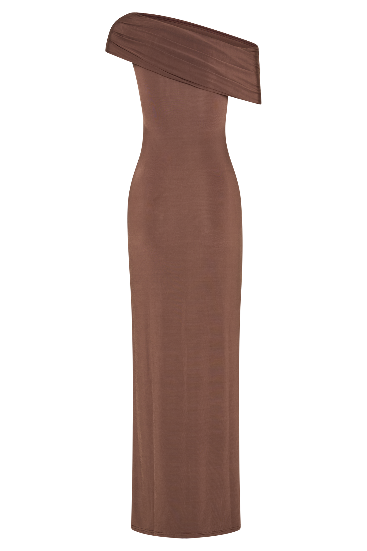 Cassandra Off Shoulder Slinky Maxi Dress - Chocolate #9