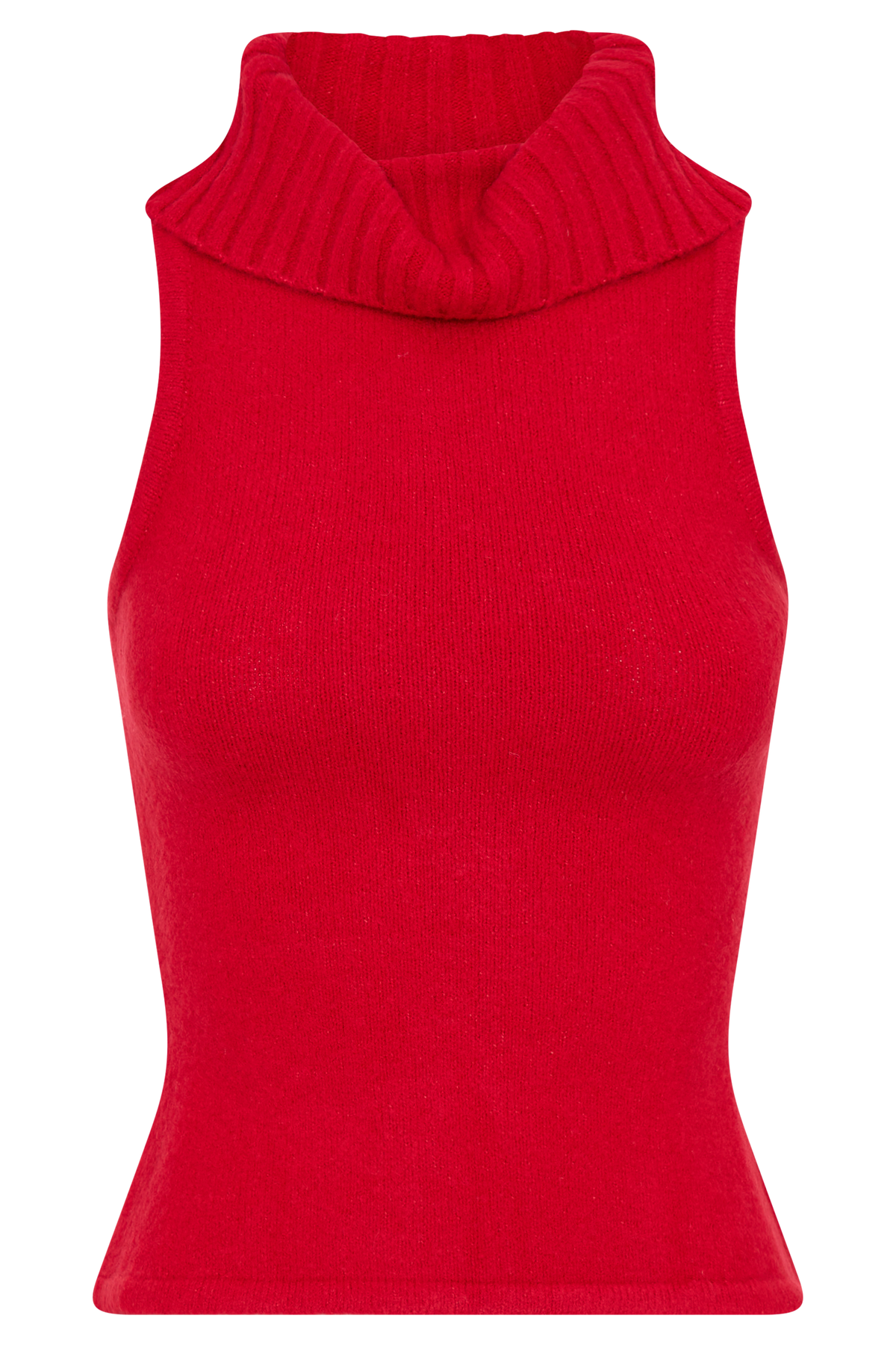 Elise Roll Neck Knit Top - Red #9