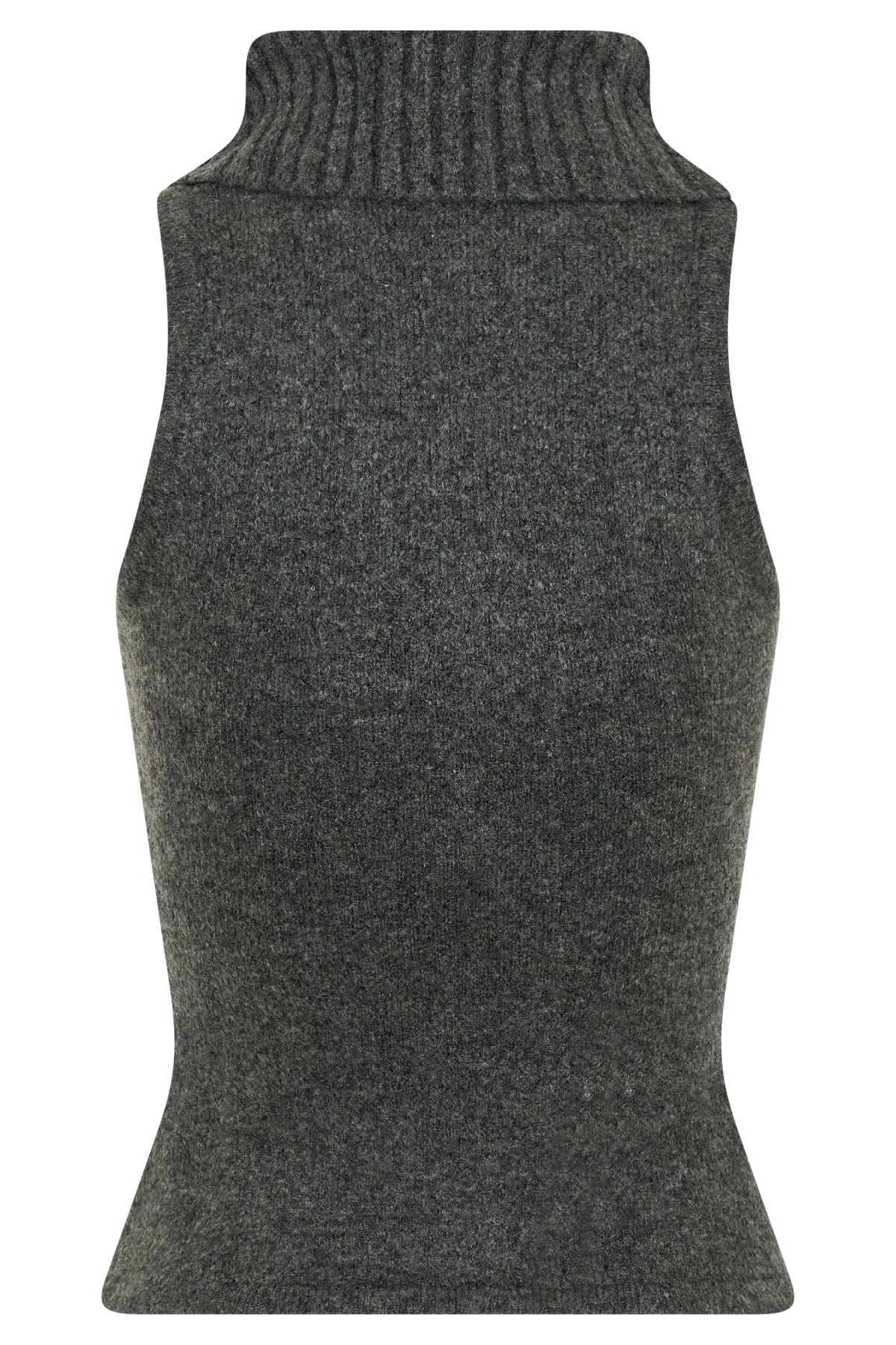 Elise Roll Neck Knit Top - Charcoal Marle #9