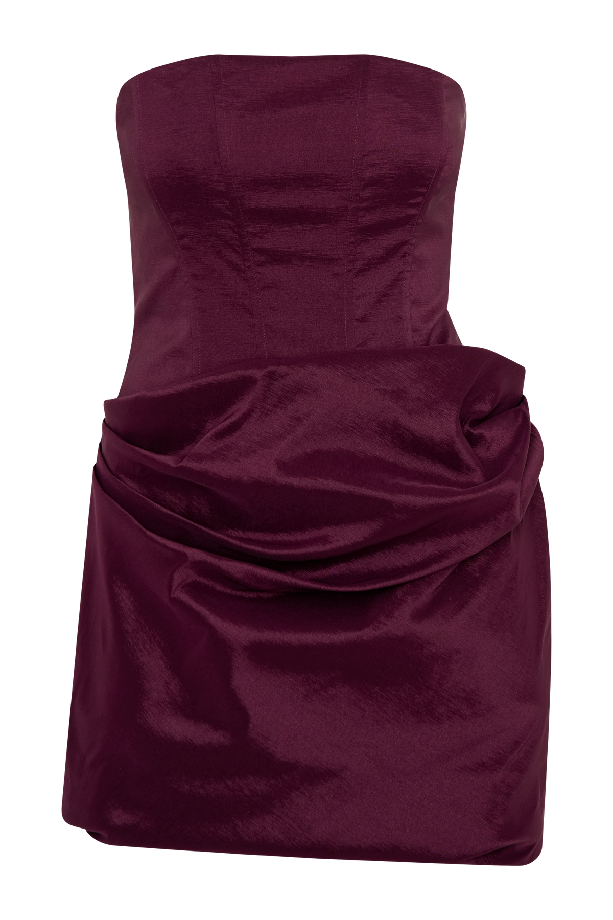 Sasha Taffeta Strapless Corset Mini Dress - Plum #13