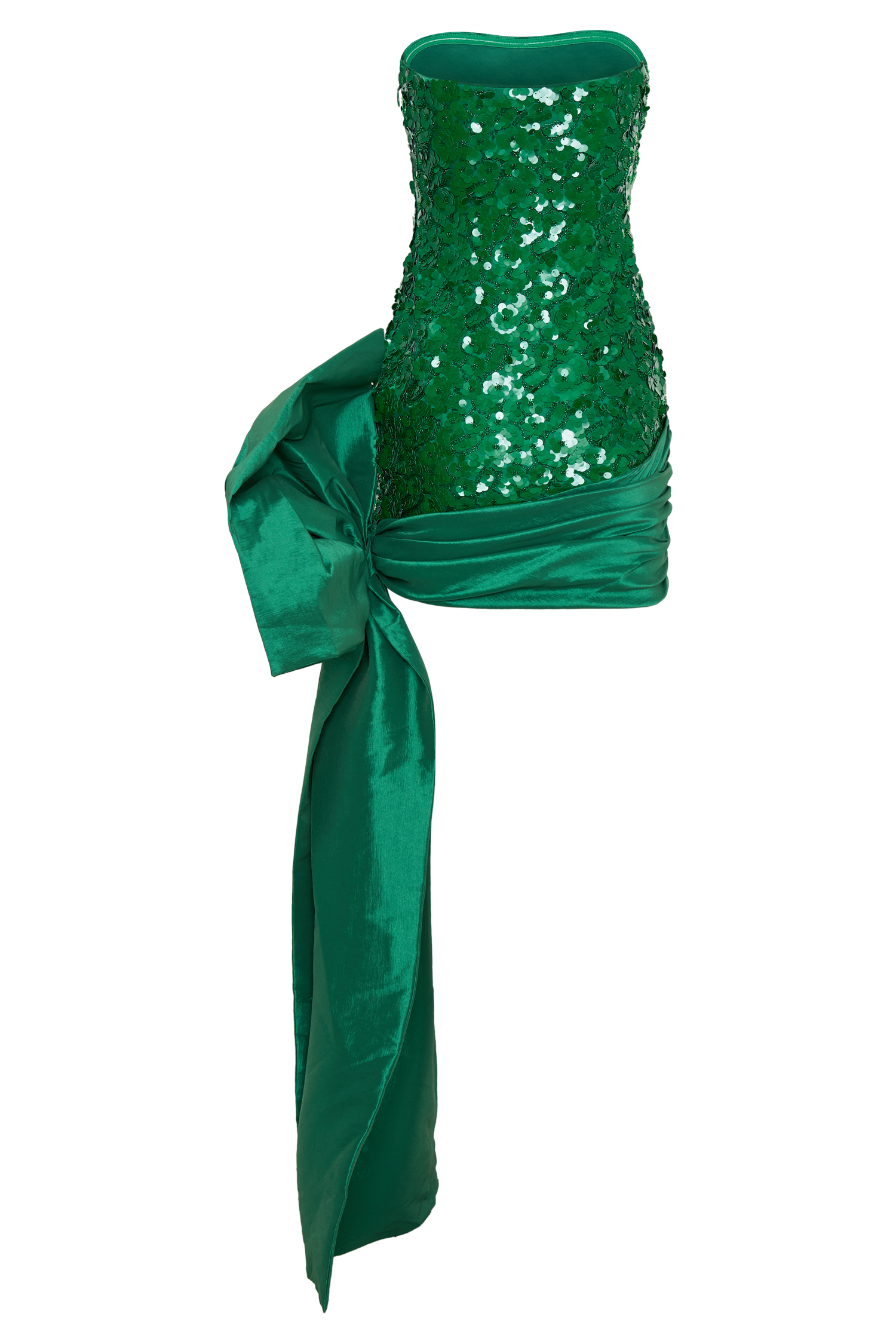 Franka Strapless Bow Mini Dress - Emerald #10