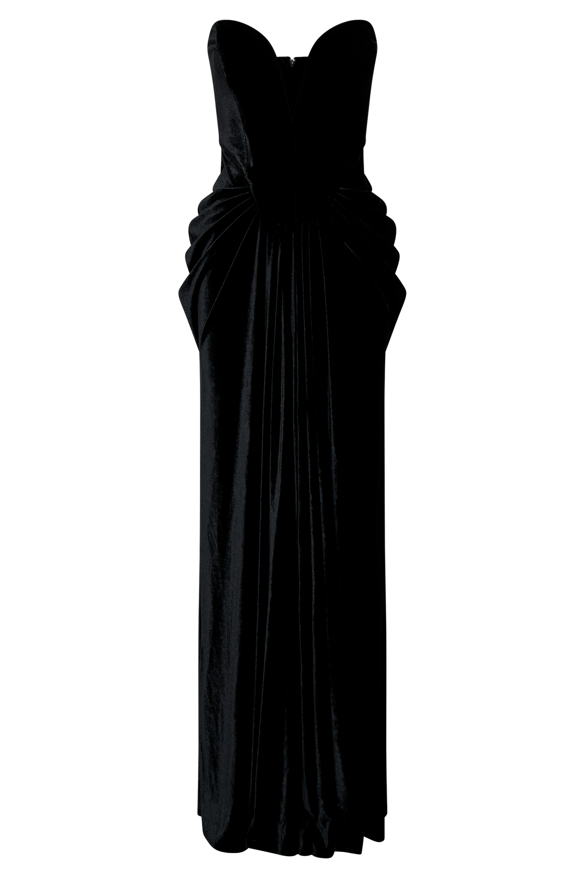 Paige Strapless Velvet Maxi Dress - Black