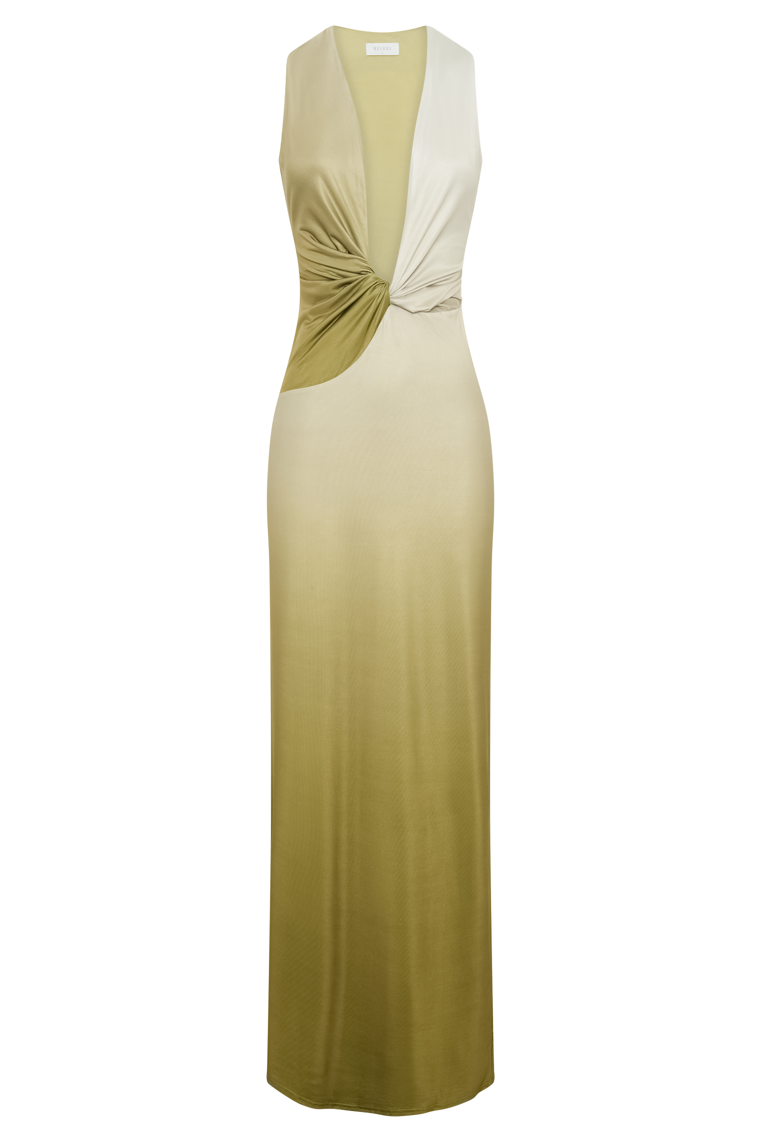 Stella Draped Slinky Maxi Dress - Ombre Vintage Olive #8
