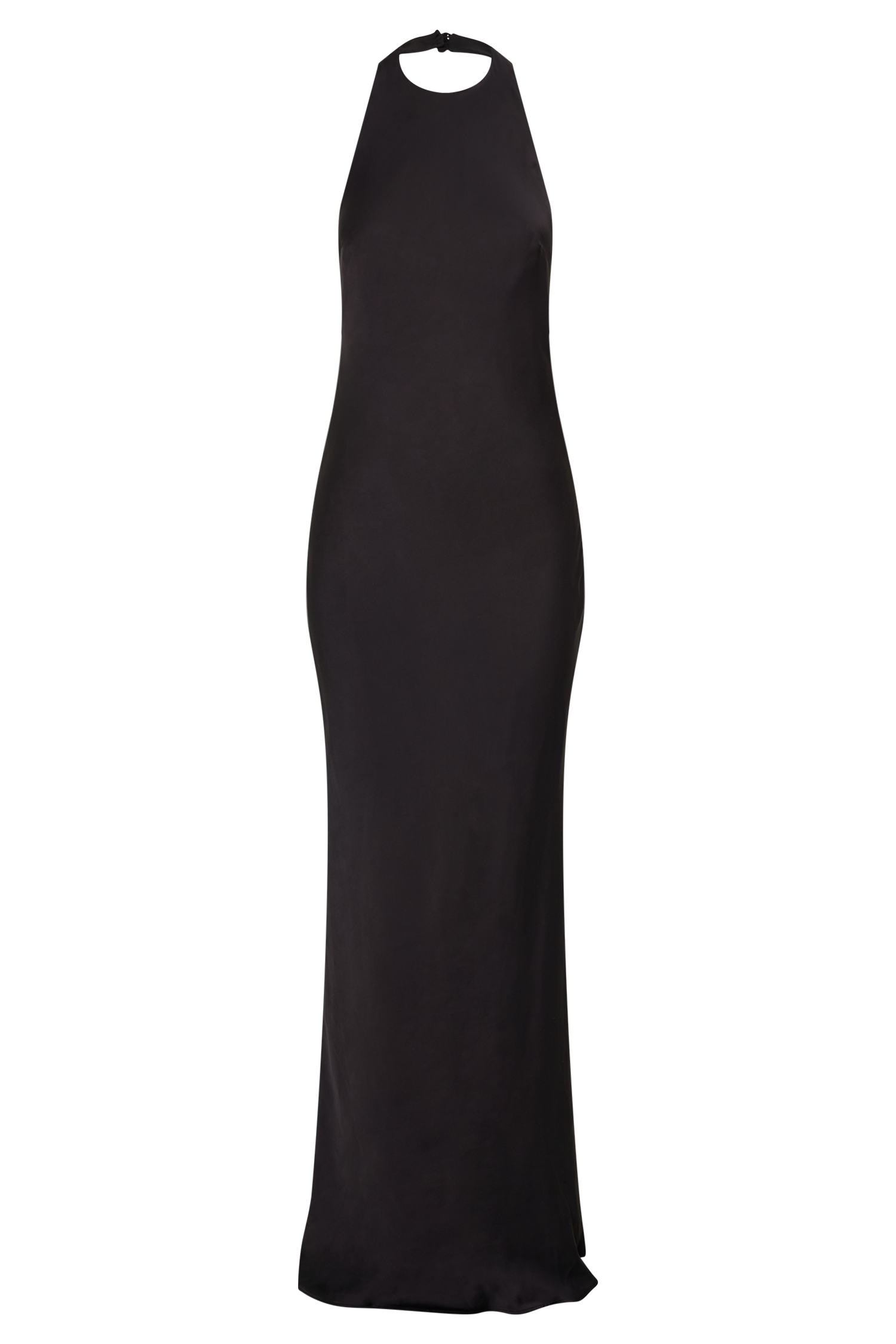 Rinna Satin Halter Maxi Dress - Black #11
