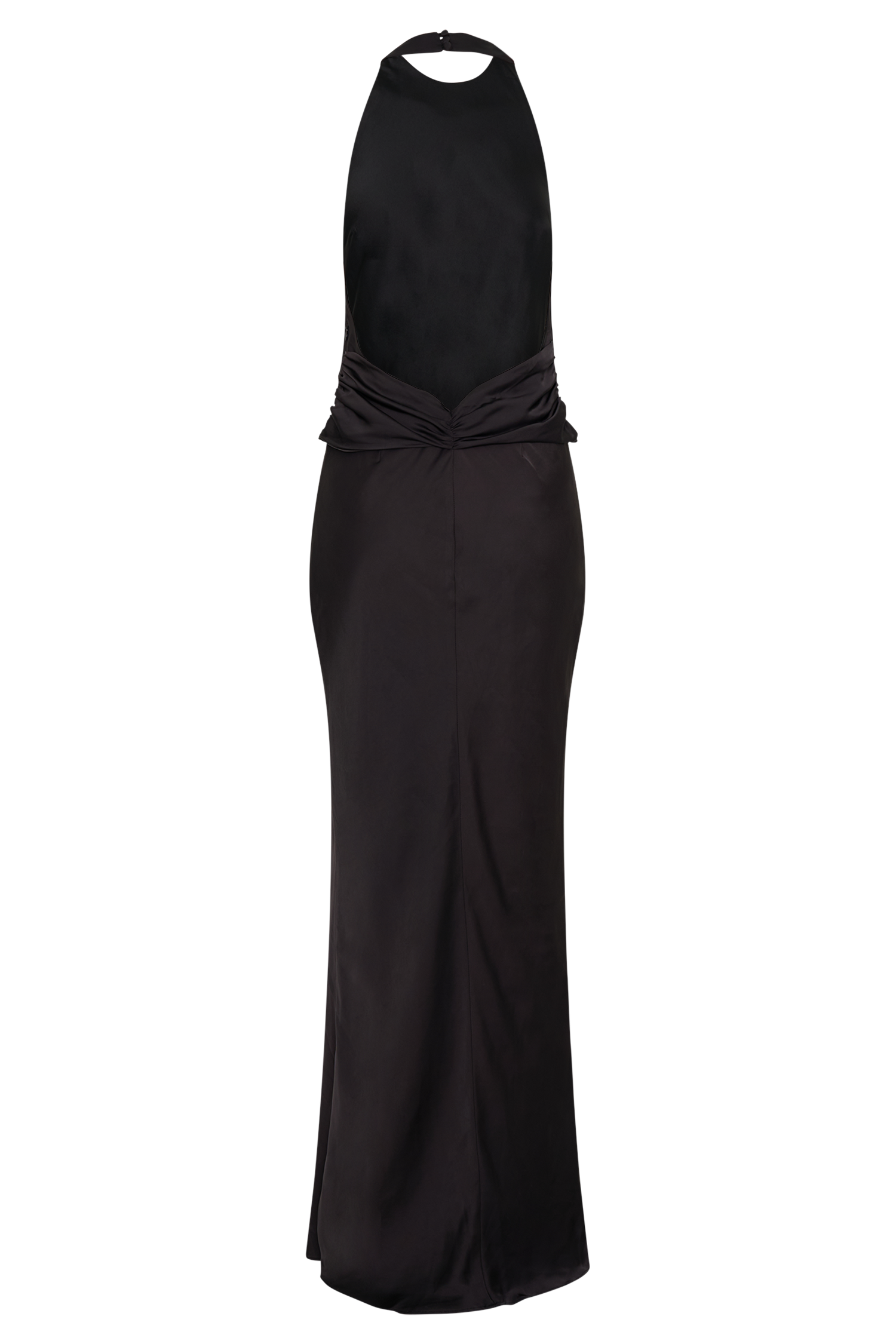 Rinna Satin Halter Maxi Dress - Black #10