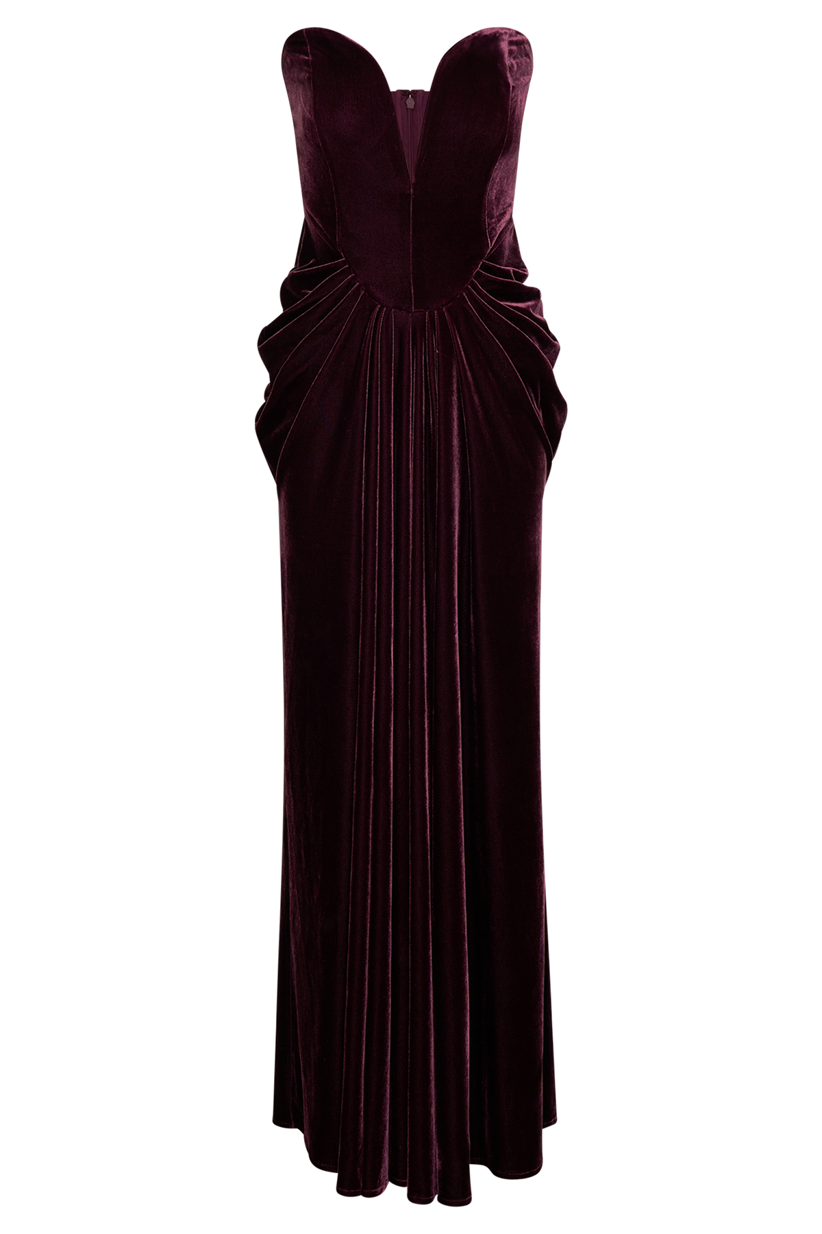 Paige Strapless Velvet Maxi Dress - Plum