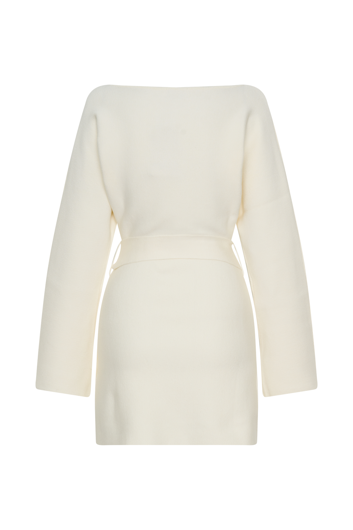 Kassie Belt Tie Knit Mini Dress - Ivory #7