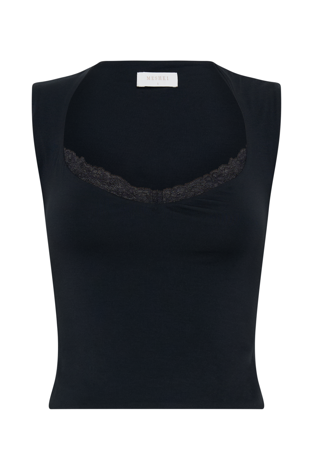 Tatianna Lace Trim Modal Top - Black #9