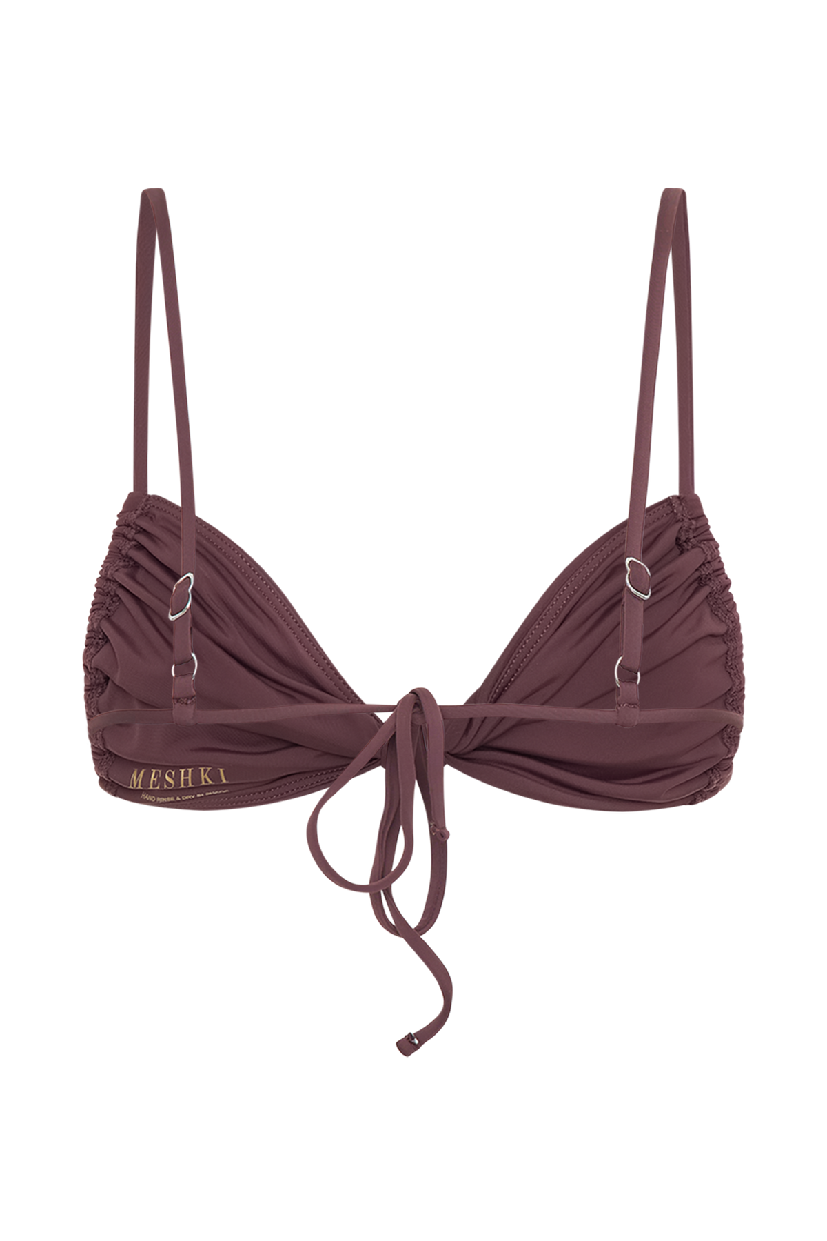 Rosmunda Ruched Bikini Top - Chocolate #9