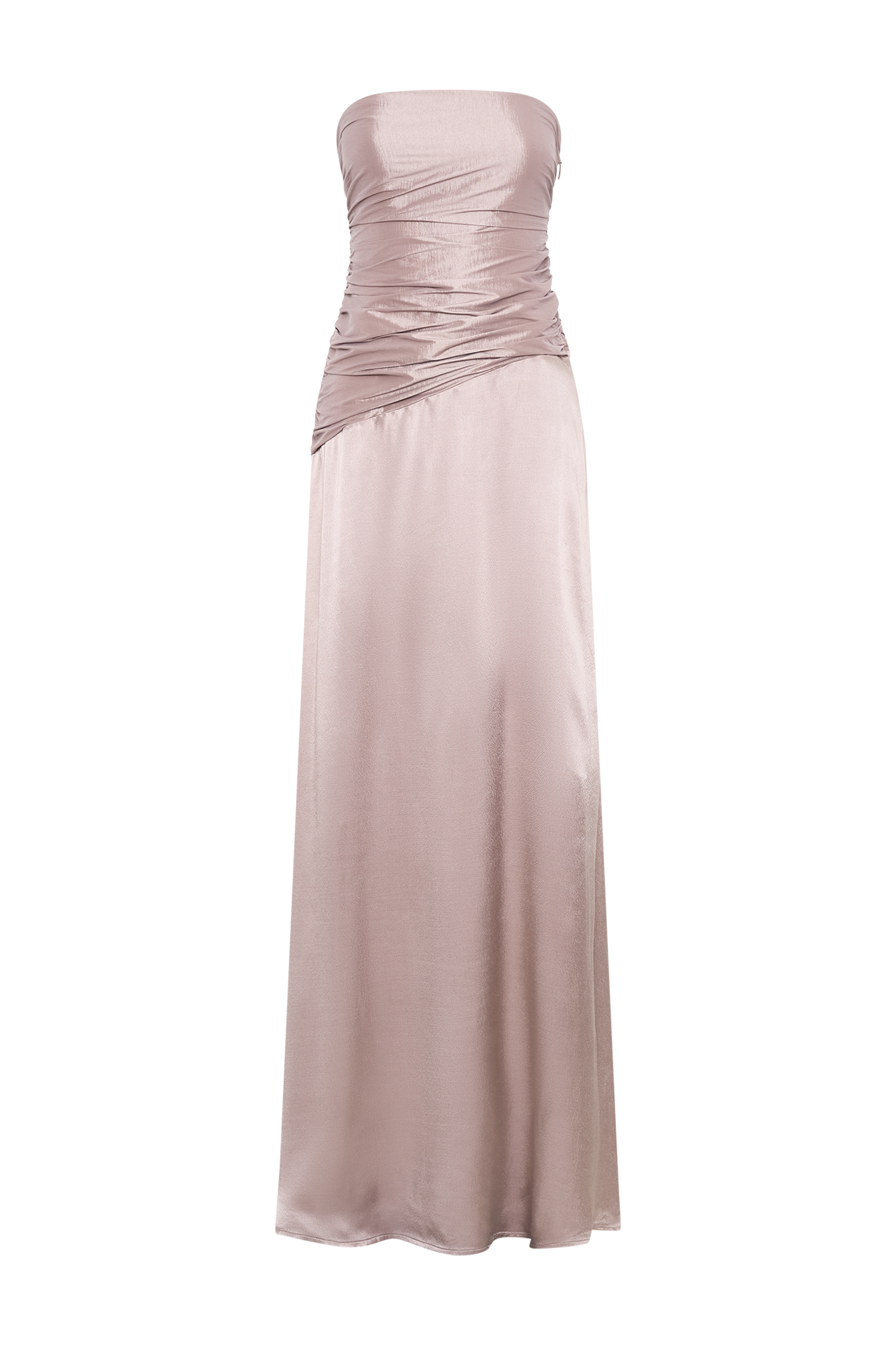 Serena Strapless Taffeta Maxi Dress - Bronze Taupe #13