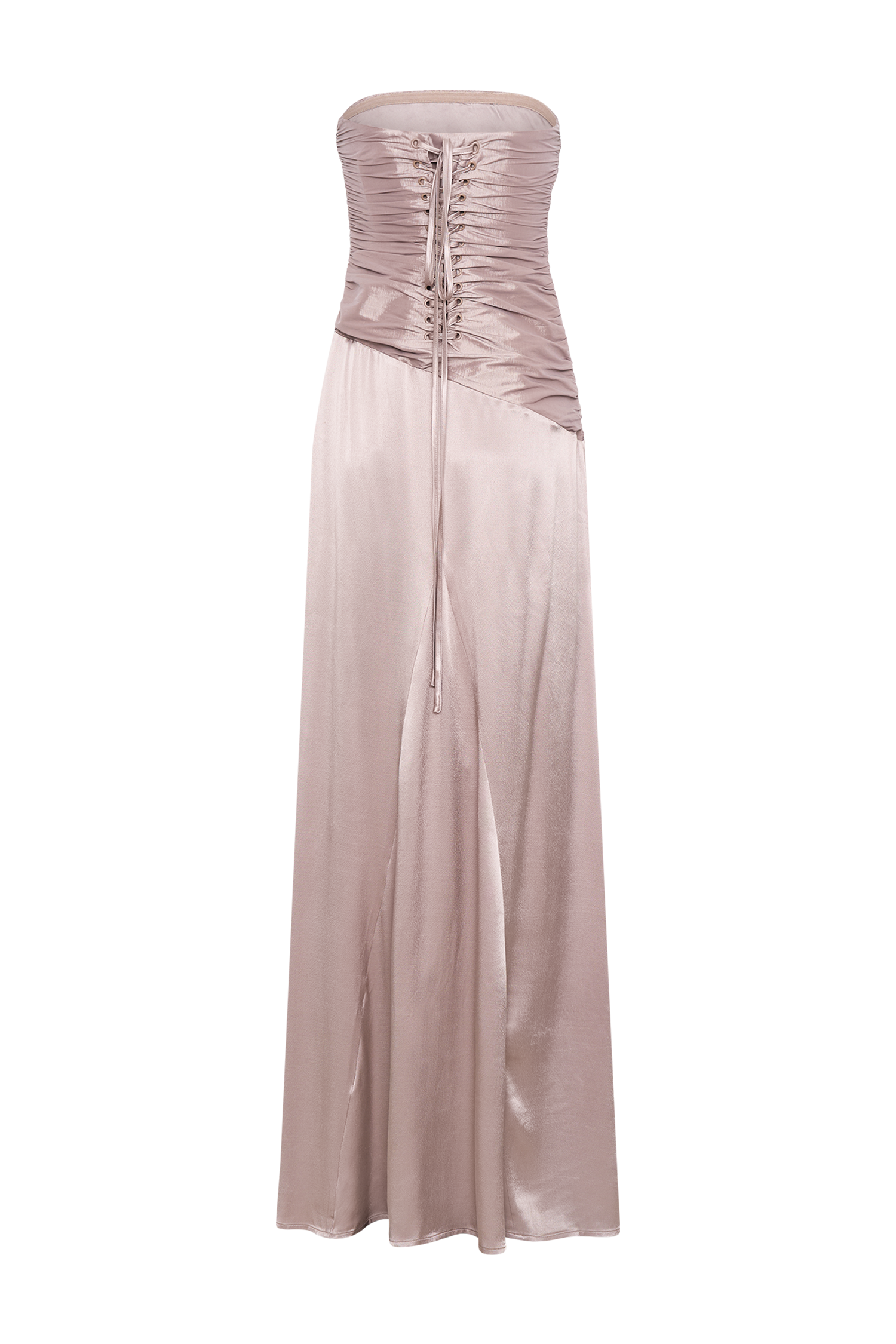 Serena Strapless Taffeta Maxi Dress - Bronze Taupe #12