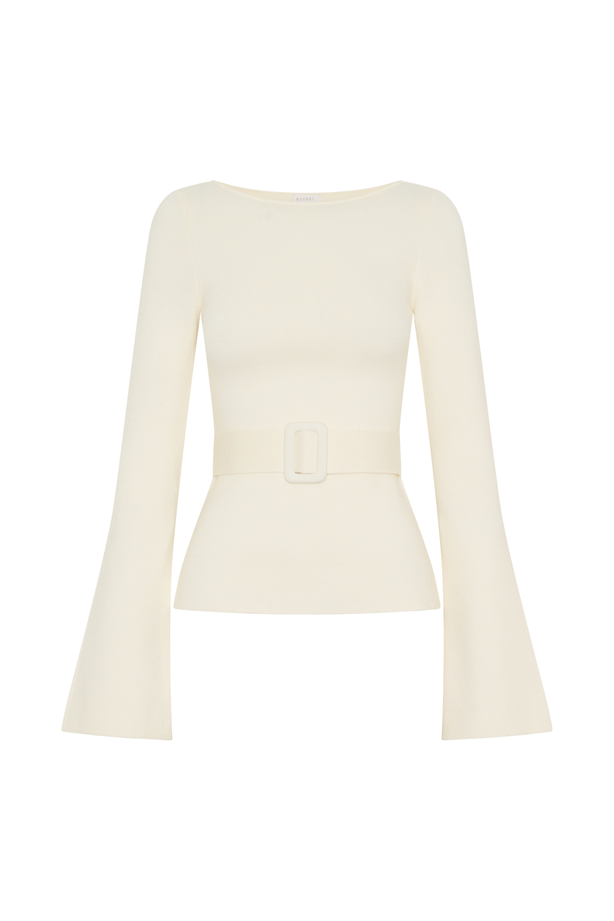 Justine Belted Knit Top - Ivory #8