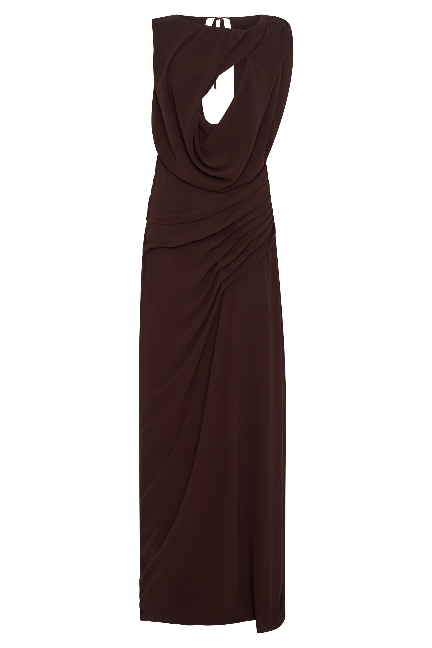 Oria Chiffon Maxi Dress - Cacao Brown #7