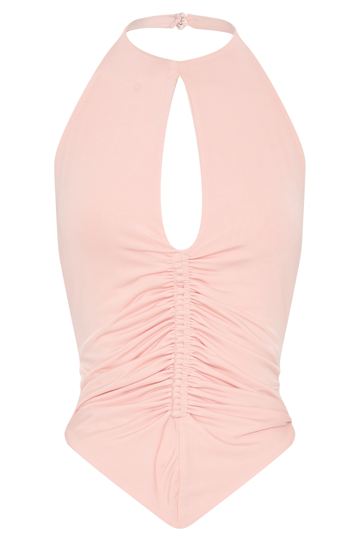 Linda Slinky Ruched Halter Top - Pale Pink #7