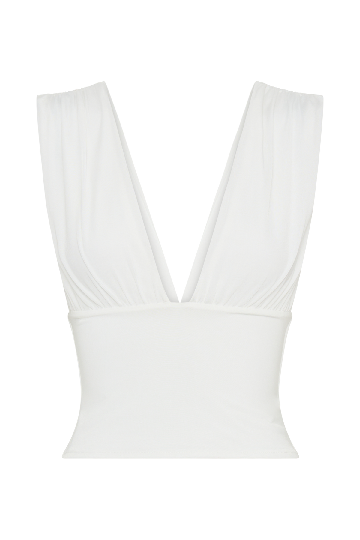 Kerrigan Slinky Ruched Sleeveless Top - White #9