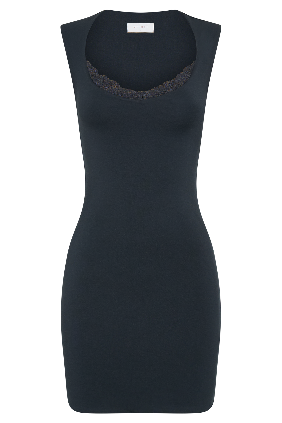 Tatianna Lace Trim Modal Mini Dress - Black #7