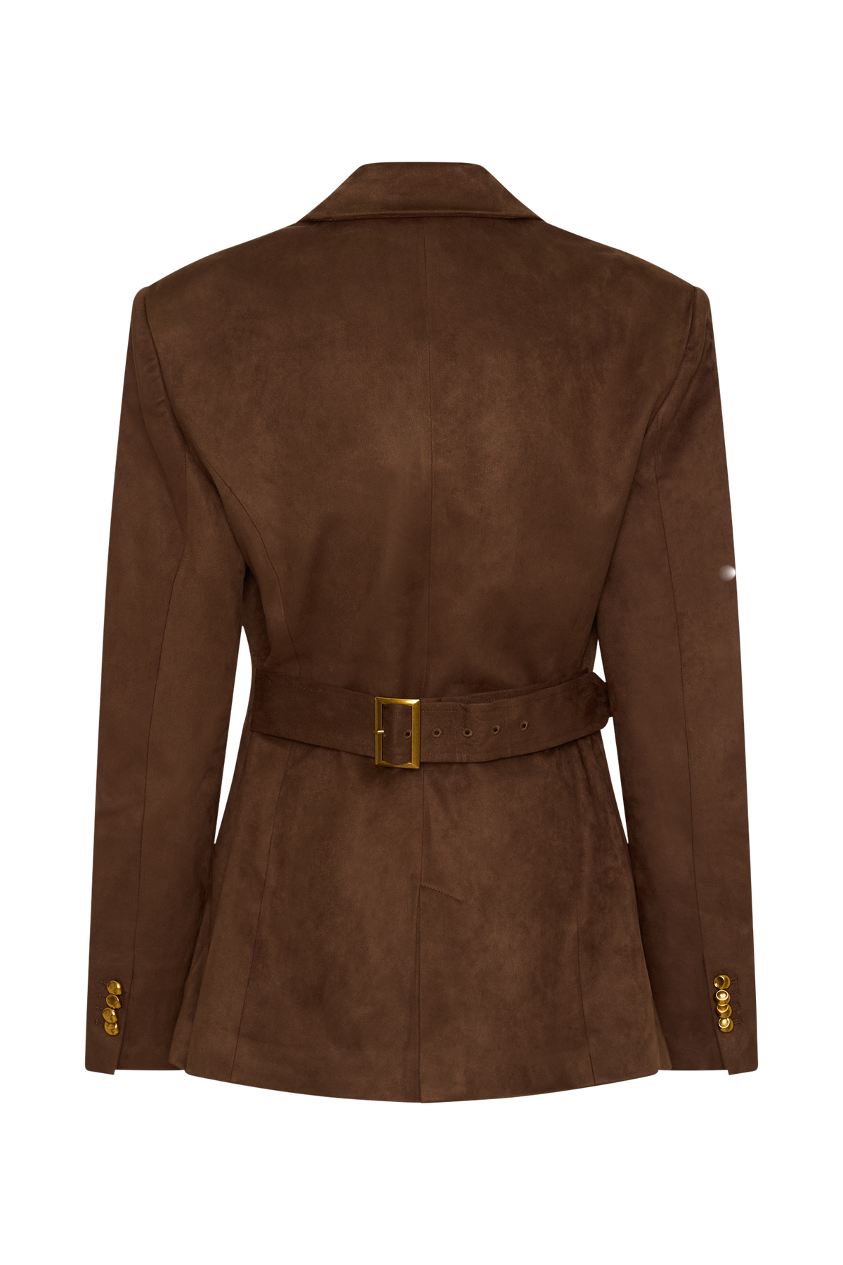 Sally Faux Suede Cinched Blazer - Milk Chocolate #9