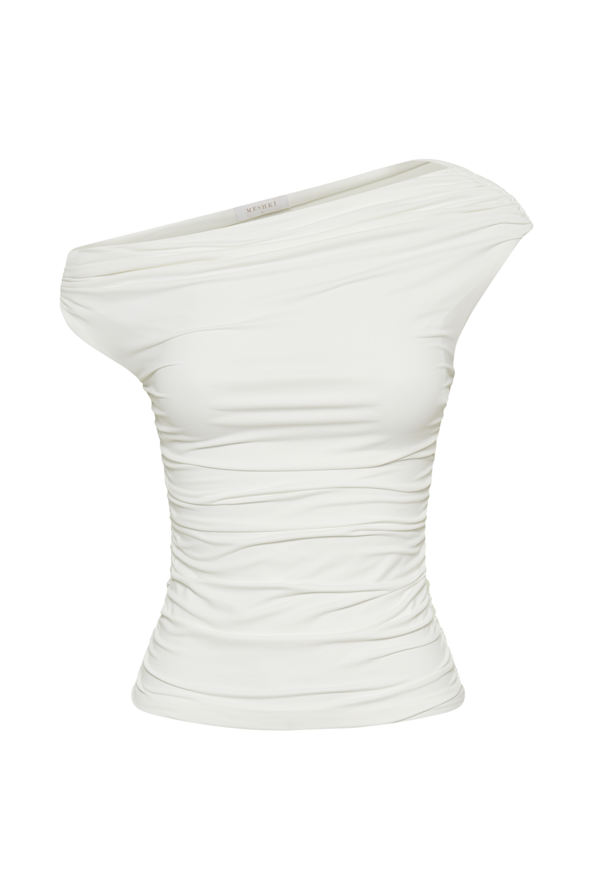 Alayna Recycled Nylon Ruched Top - White #10