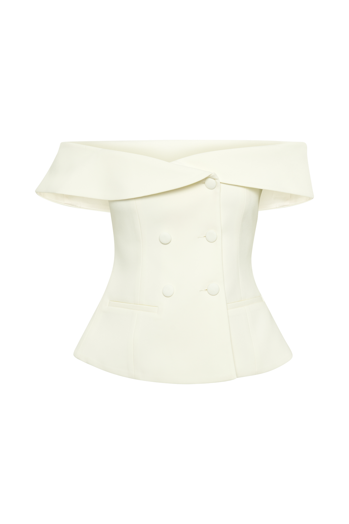 Krista Strapless Suiting Top - Ivory #10