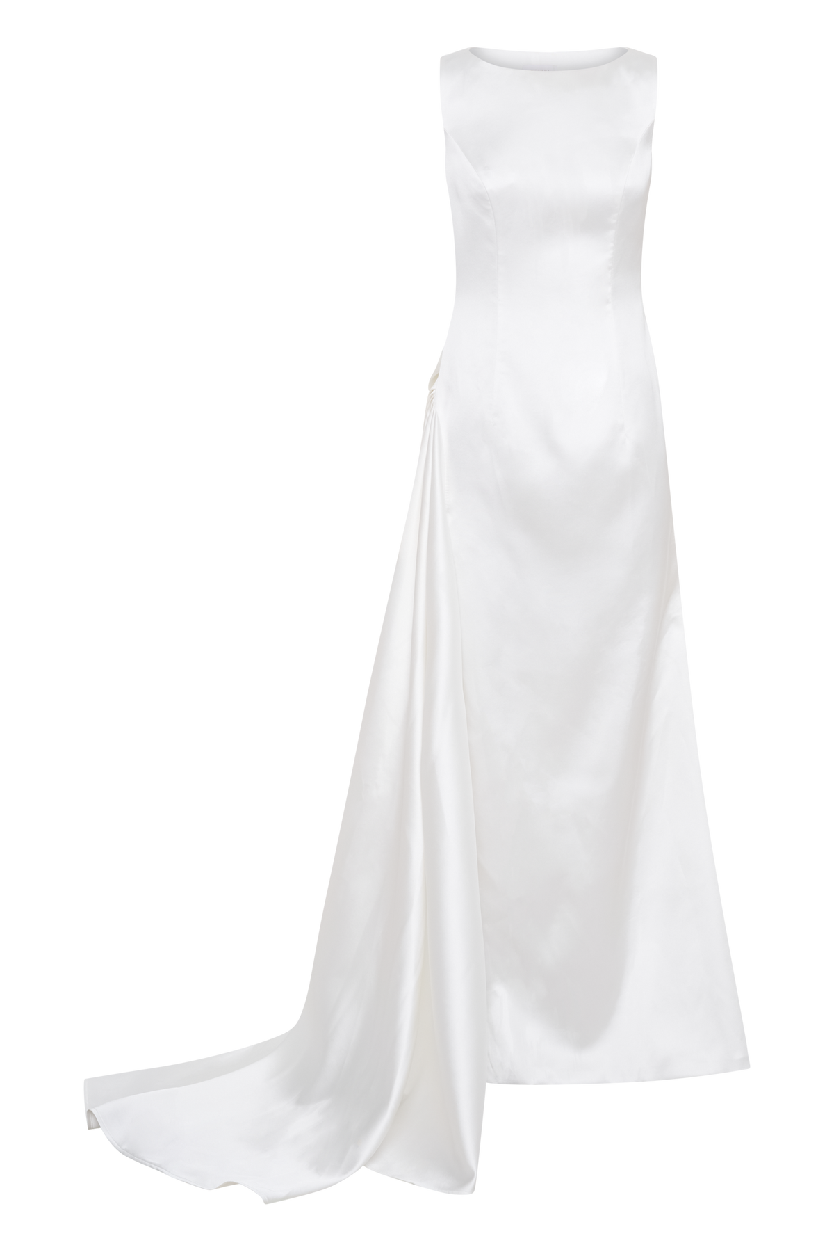 Fontanne Satin Wedding Gown - White #12