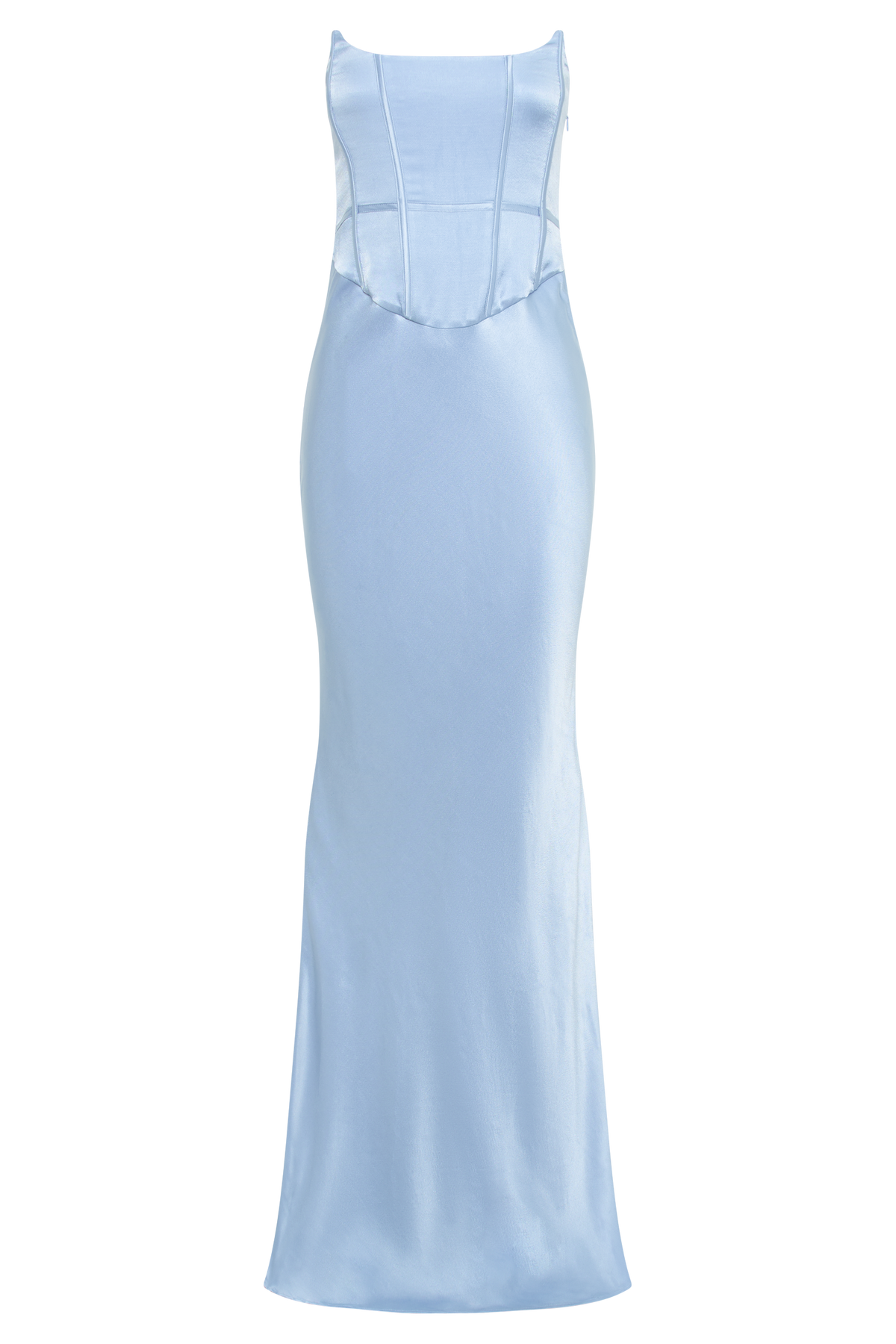 Harlow Satin Strapless Maxi Dress - Cornflower Blue #6