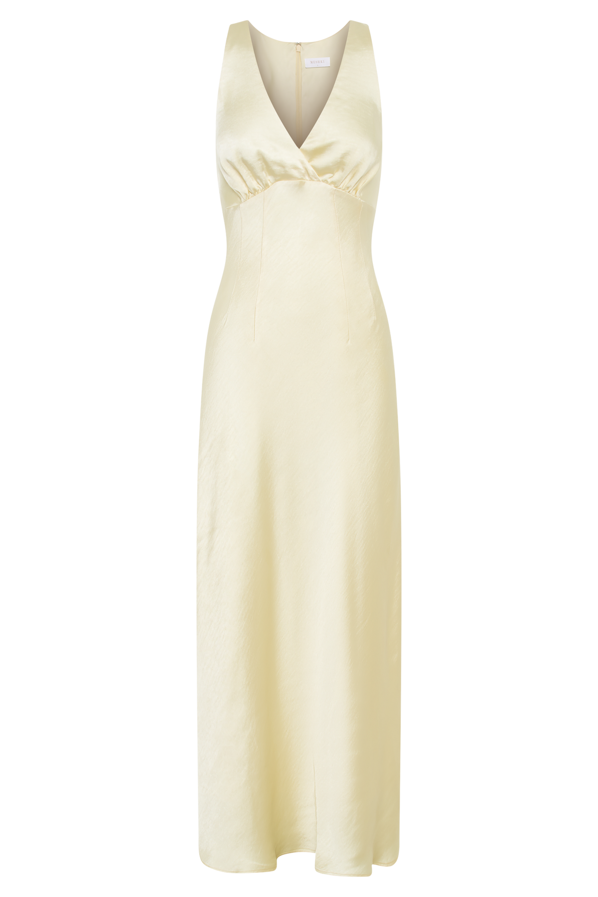 Meghan Satin Maxi Dress - Lemon Sorbet #9