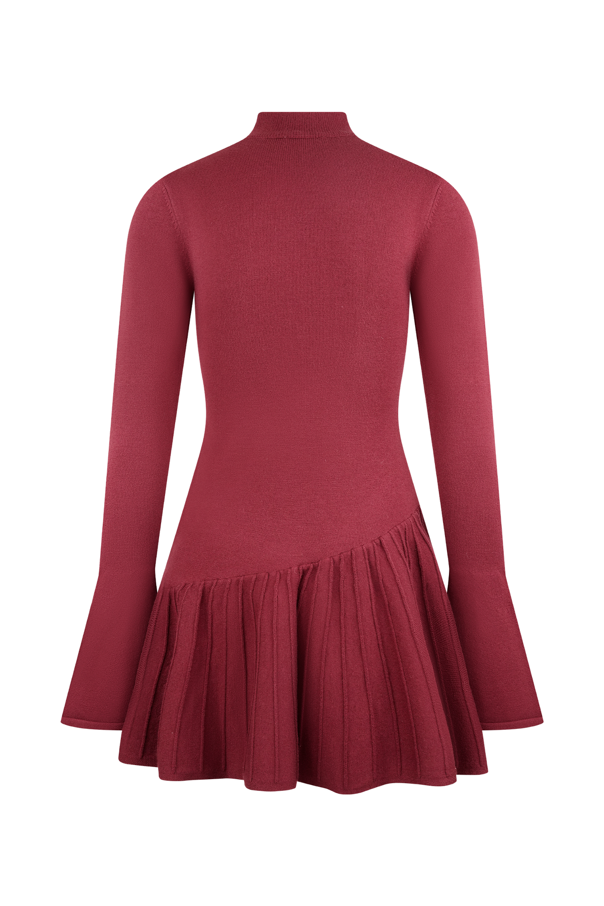 Blair Knit Mini Dress With Pleats - Merlot #7