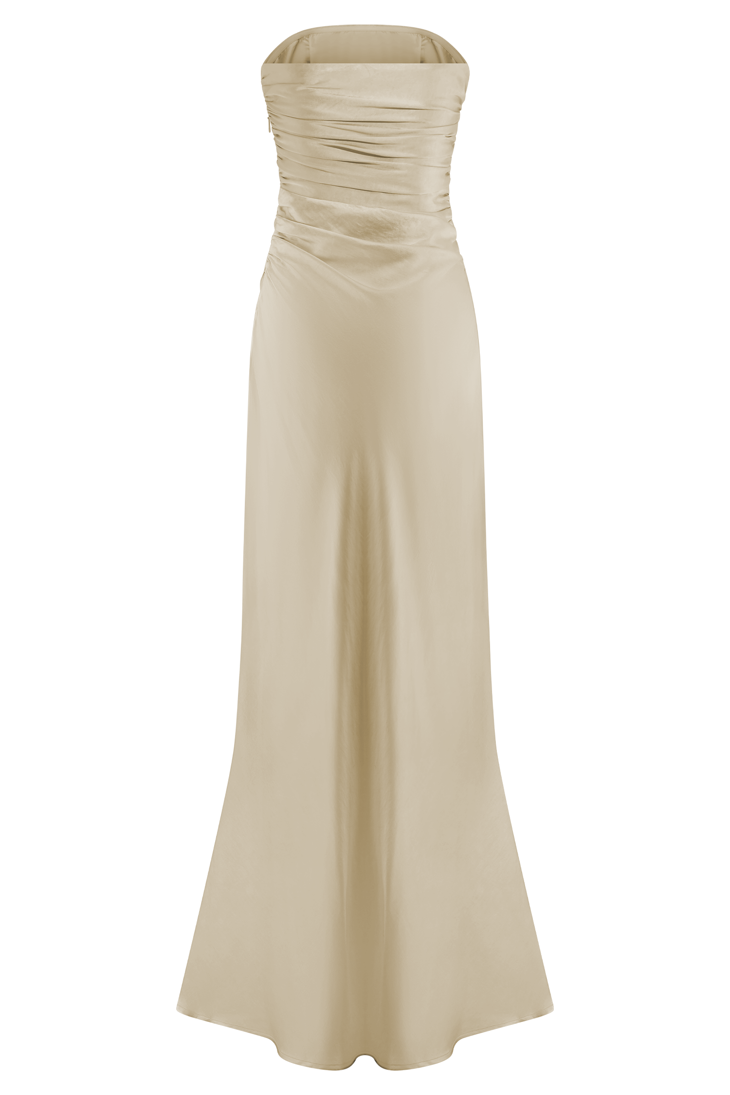 Cedar Strapless Satin Maxi Dress - Blush Gold #12