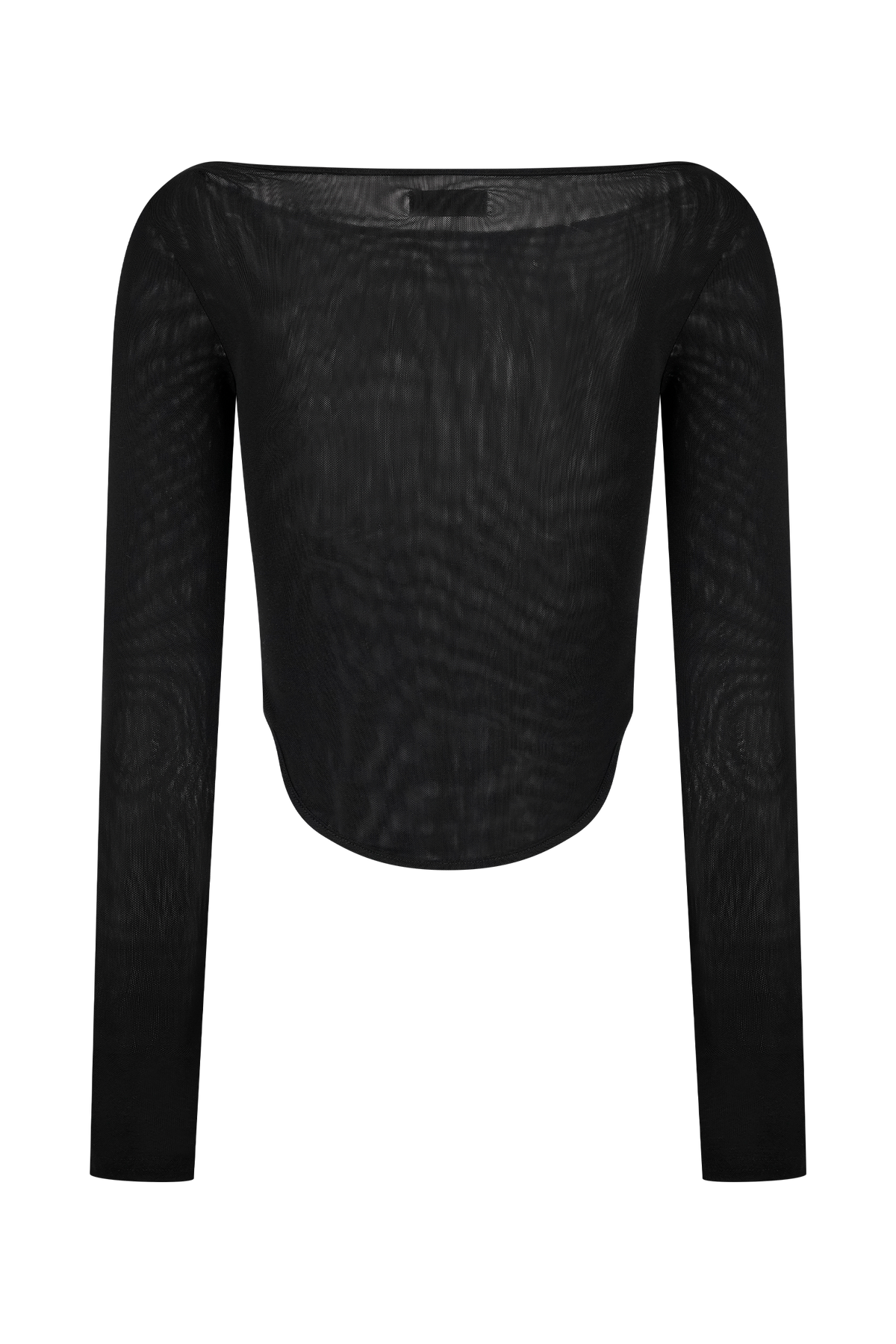 Colette Boat Neck Mesh Top - Black #8