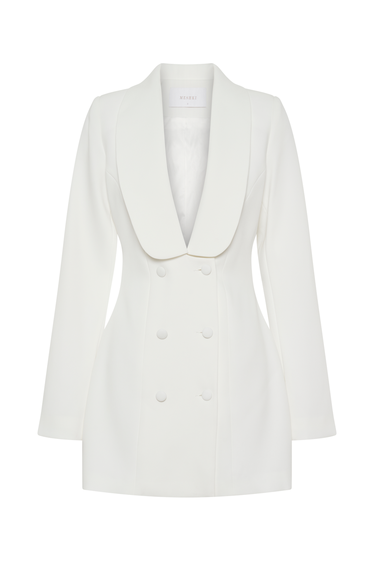 Trinity Crepe Blazer Dress - White #8