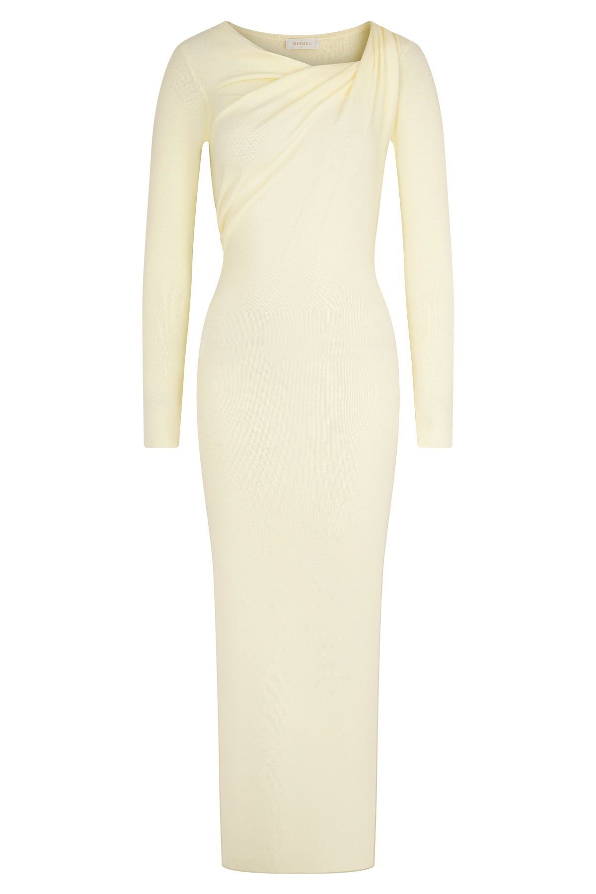Culver Draped Twist Knit Midi Dress - Cream #9