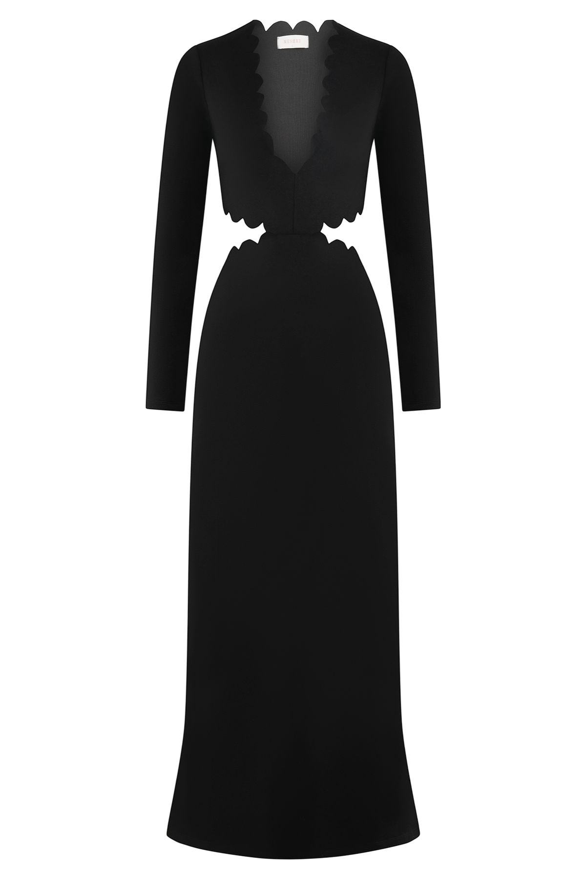 Cynthia Scalloped Halter Maxi Dress - Black #9